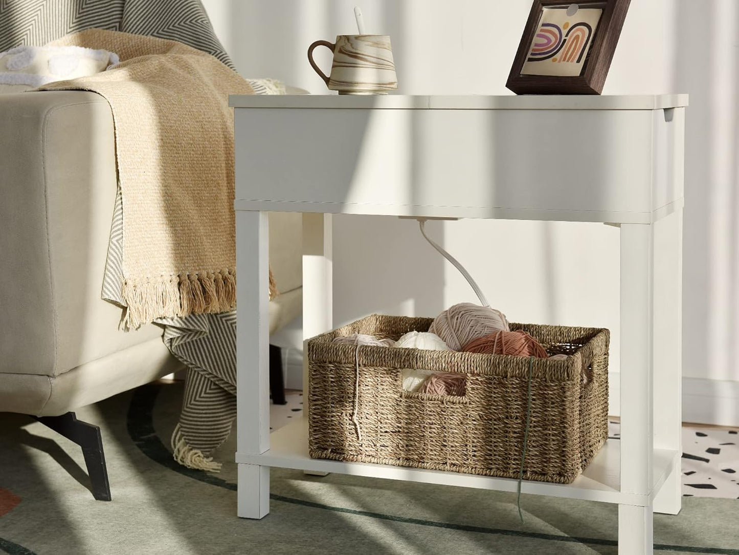 StorageWorks Large Wicker Baskets for Organizing, Seagrass Storage Basket with Built-in Handles for Pantry, Entryway, Living Room, 1 Pack