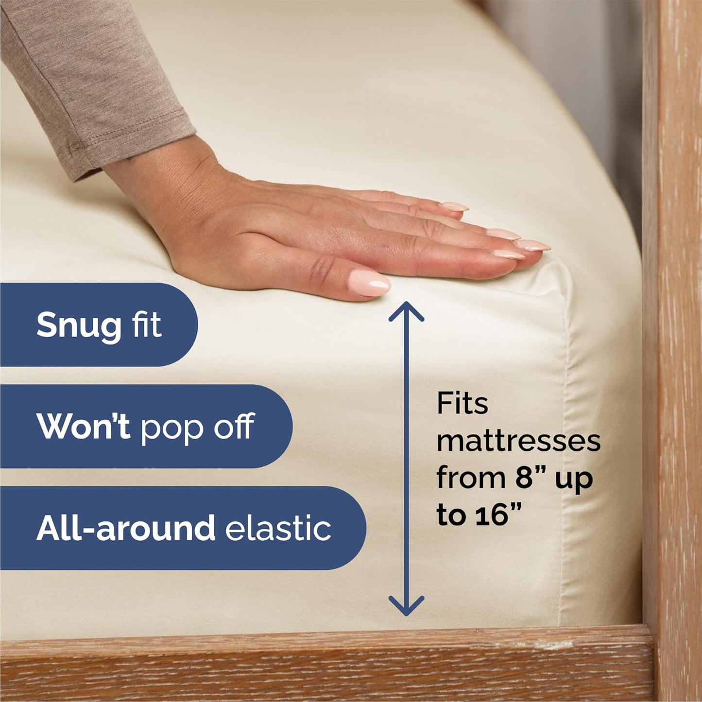 Queen Size 4 Piece Sheet Set - Comfy Breathable & Cooling Bed Sheets Set - Hotel Luxury Bedding for Women, Men, Kids, Teens, Boys & Girls - Deep Pockets, Soft and Wrinkle Free - Oeko-Tex - Off White