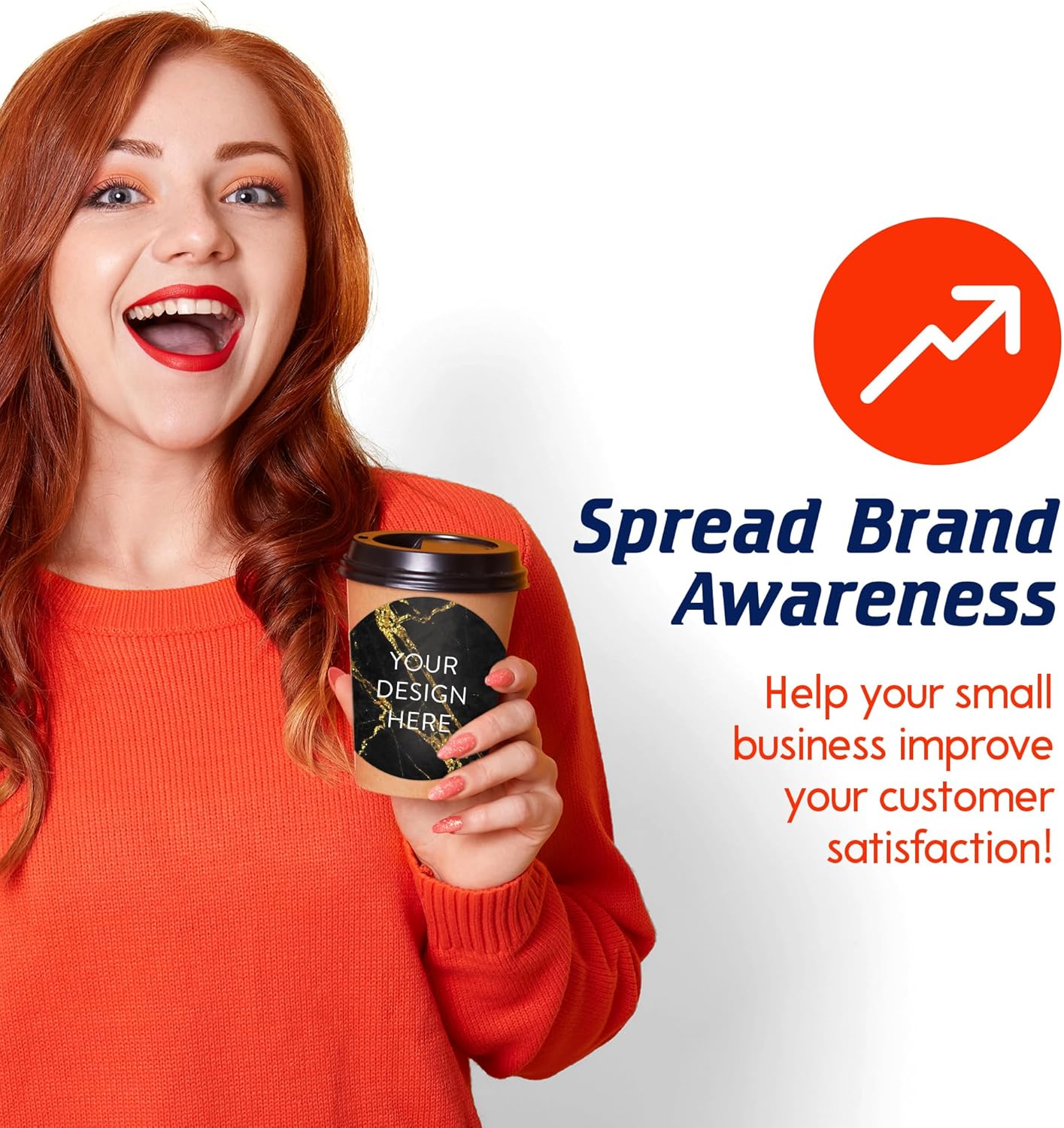 100 Custom Vinyl Stickers - Upload Your own Image, Text, Design, Logo - Personalized Logo Labels for Handmade, Packaging, Bottle, Jars, Candle, Brand Stickers (Black Gold Marble, 6x6)