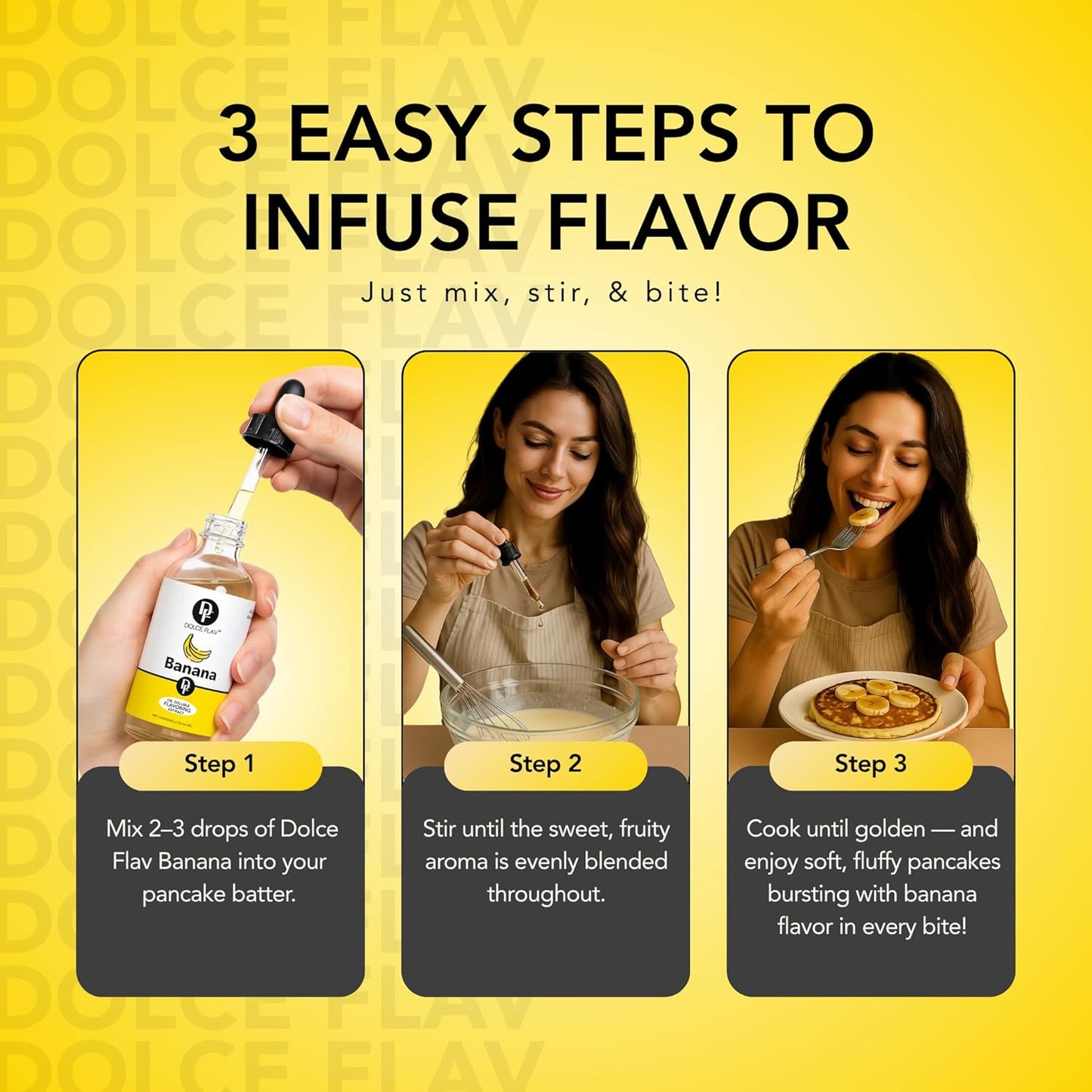 Dolce Flav Banana Extract – 2 Ounce Oil-Soluble Kosher, Sugar-Free, Concentrated Ripe Banana Flavoring for Baking, Smoothies & Ice Cream, Includes Measured Dropper