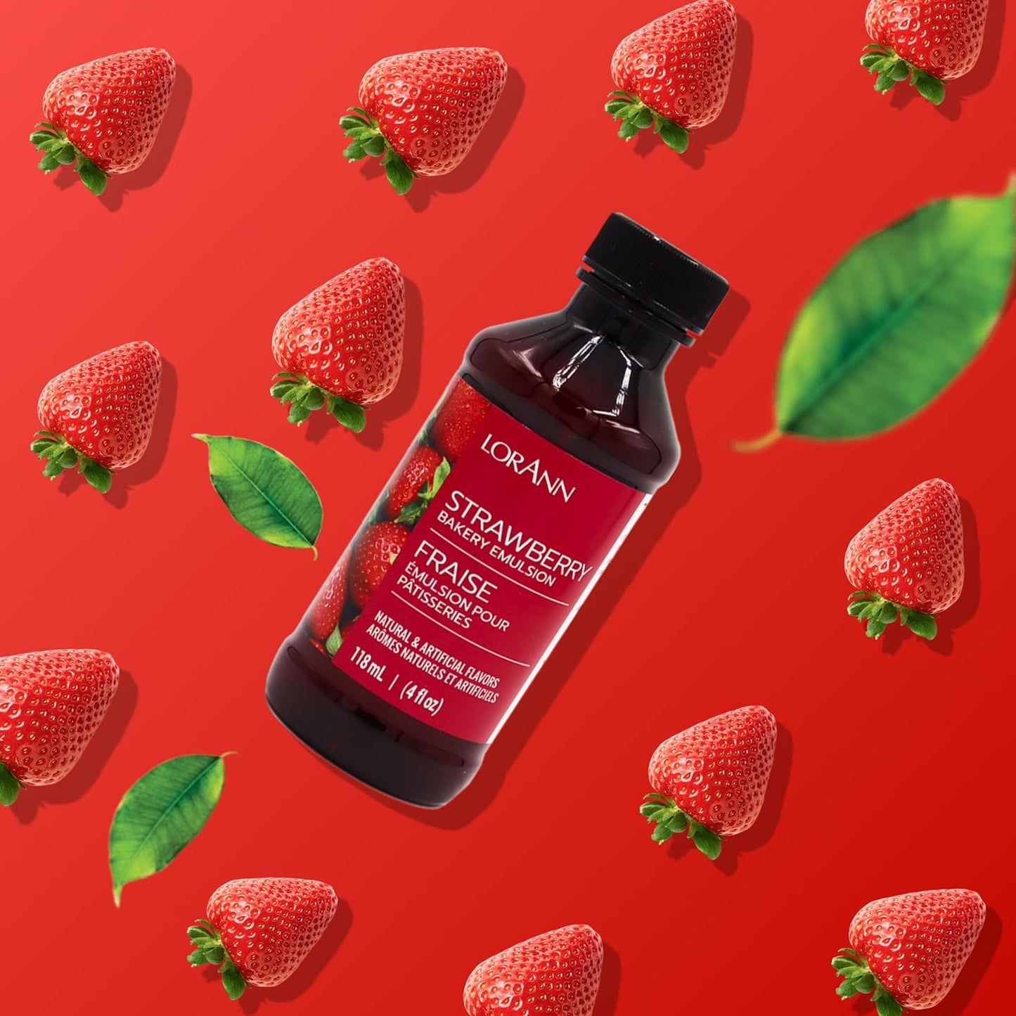 LorAnn Oils Strawberry Bakery Emulsion: True Essence, Ideal for Boosting Fruit Tones in Cakes, Cookies & Desserts, Gluten-Free, Keto-Friendly, Extract Substitute Essential for Your Kitchen, 4 Oz