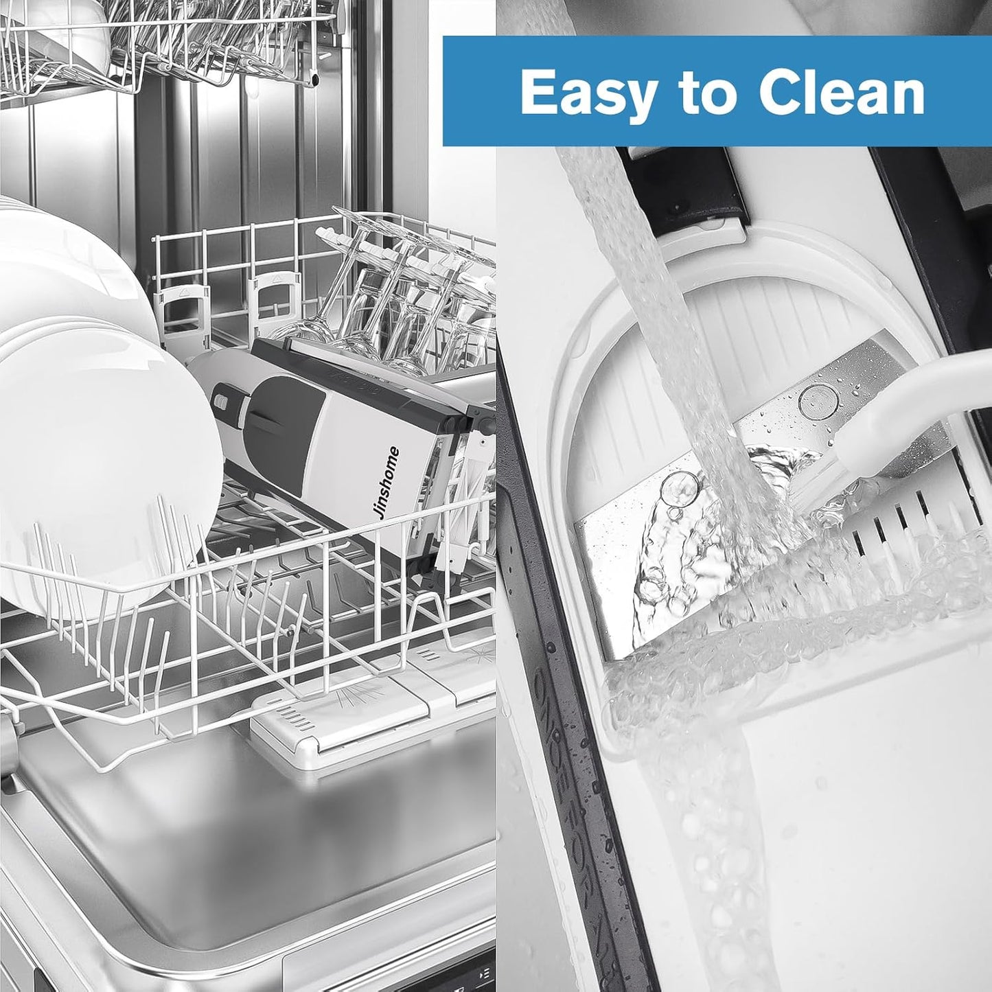 Mandoline Slicer/Veggie chopper for Kitchen &Safe Vegetable Chopper & Adjustable mandoline slicer.Easy to clean/storage/No need to replace the blade/safe and does not hurt your hands, gray