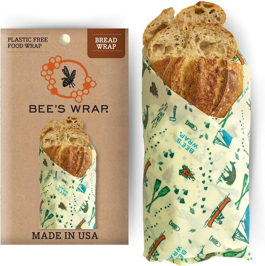 Bee's Wrap Beeswax Wraps for Food - Great Outdoors Bread Wrap - Made in USA Reusable Bread Storage Bags - Organic & Eco-Friendly Alternative to Aluminum Foil, Sourdough Bags & Plastic Wrap
