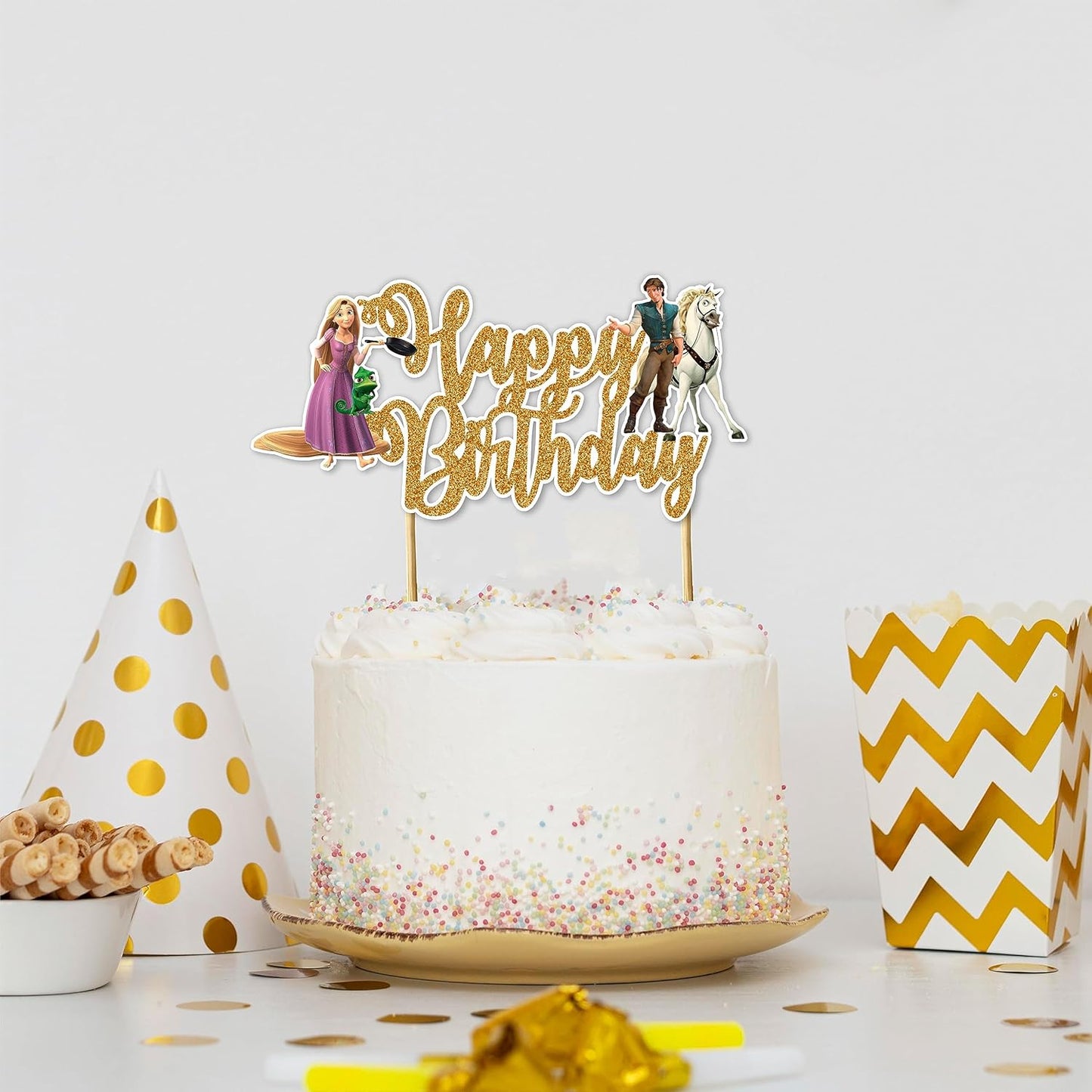 Rapunzl Happy Birthday cake topper - Birthday Decorations.
