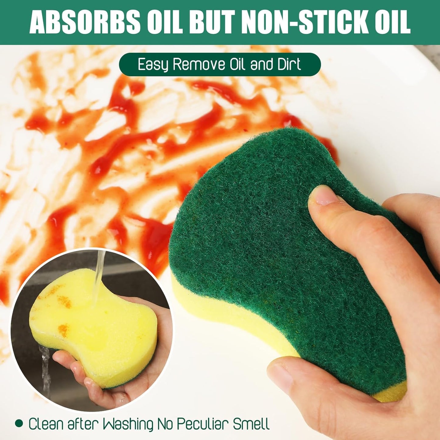 Tanlade 240 Pcs Individually Wrapped Sponges Kitchen Bulk Non Scratch Scouring Sponges for Dishes Household Cleaning Travel Apartments Hotel Car