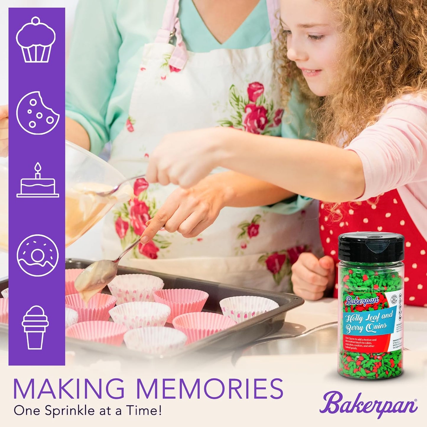 Bakerpan Quins Alphabet Sprinkles for Cake Decorating - 6.1 Ounces - ABC Edible Confetti Sprinkles for Cupcakes, Ice Cream, Cookies, Cakes