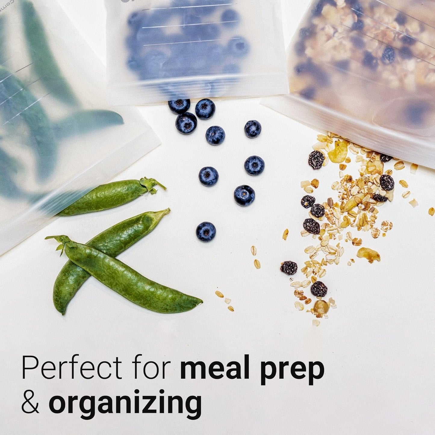 Vove Compostable Zip Bags | 30-Pack Quart Size (1L) | PLA PBAT Biodegradable Storage Bags | Certified Eco-Friendly Food Storage | Zero Waste Kitchen | Plastic-Free Sustainable Storage