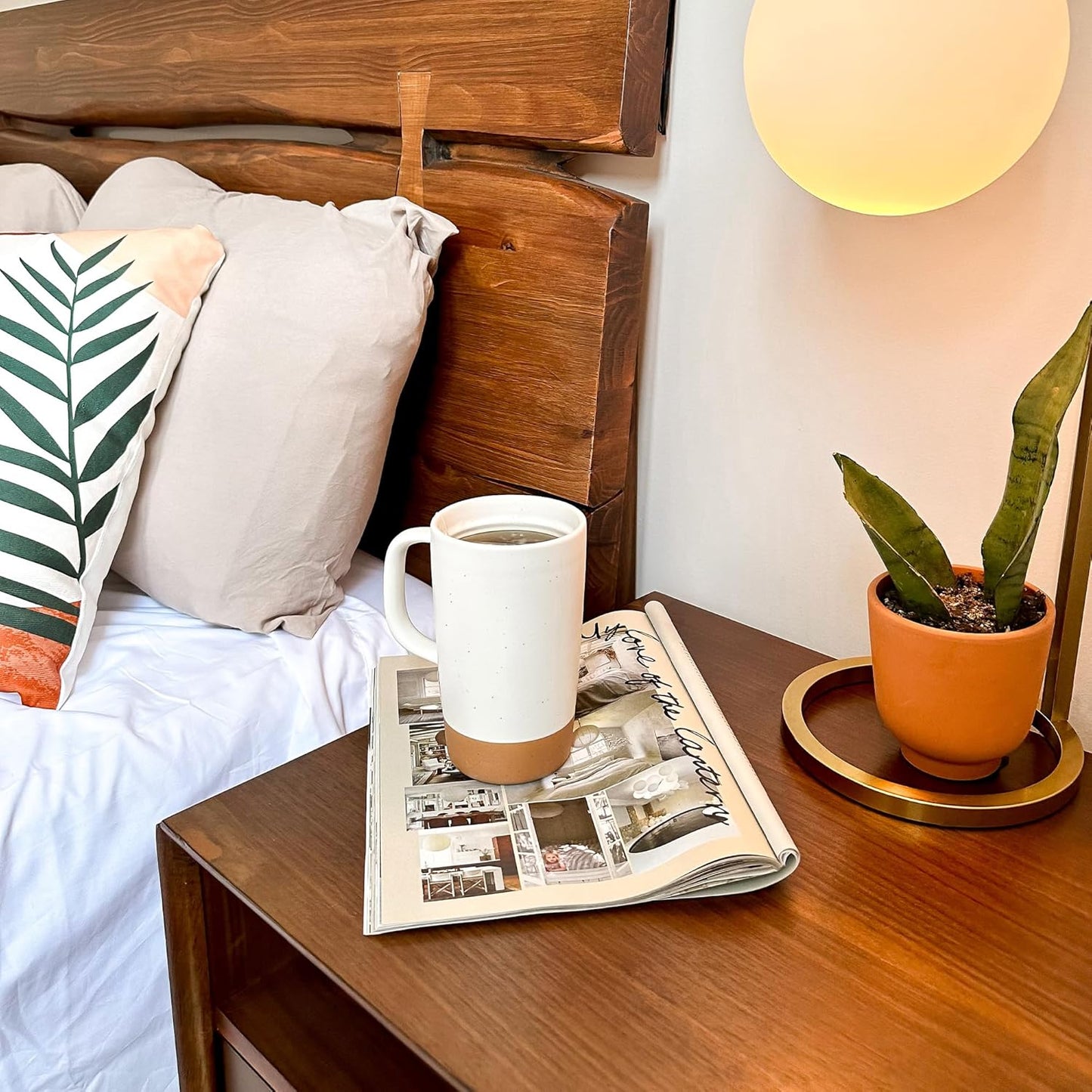 Mora Ceramics Large Tea Mug with Loose Leaf Infuser and Ceramic Lid, 18 oz, Portable, Microwave and Dishwasher Safe, Tall Coffee Cup - Rustic Matte Ceramic Glaze, Modern Herbal Tea Strainer, Cotton