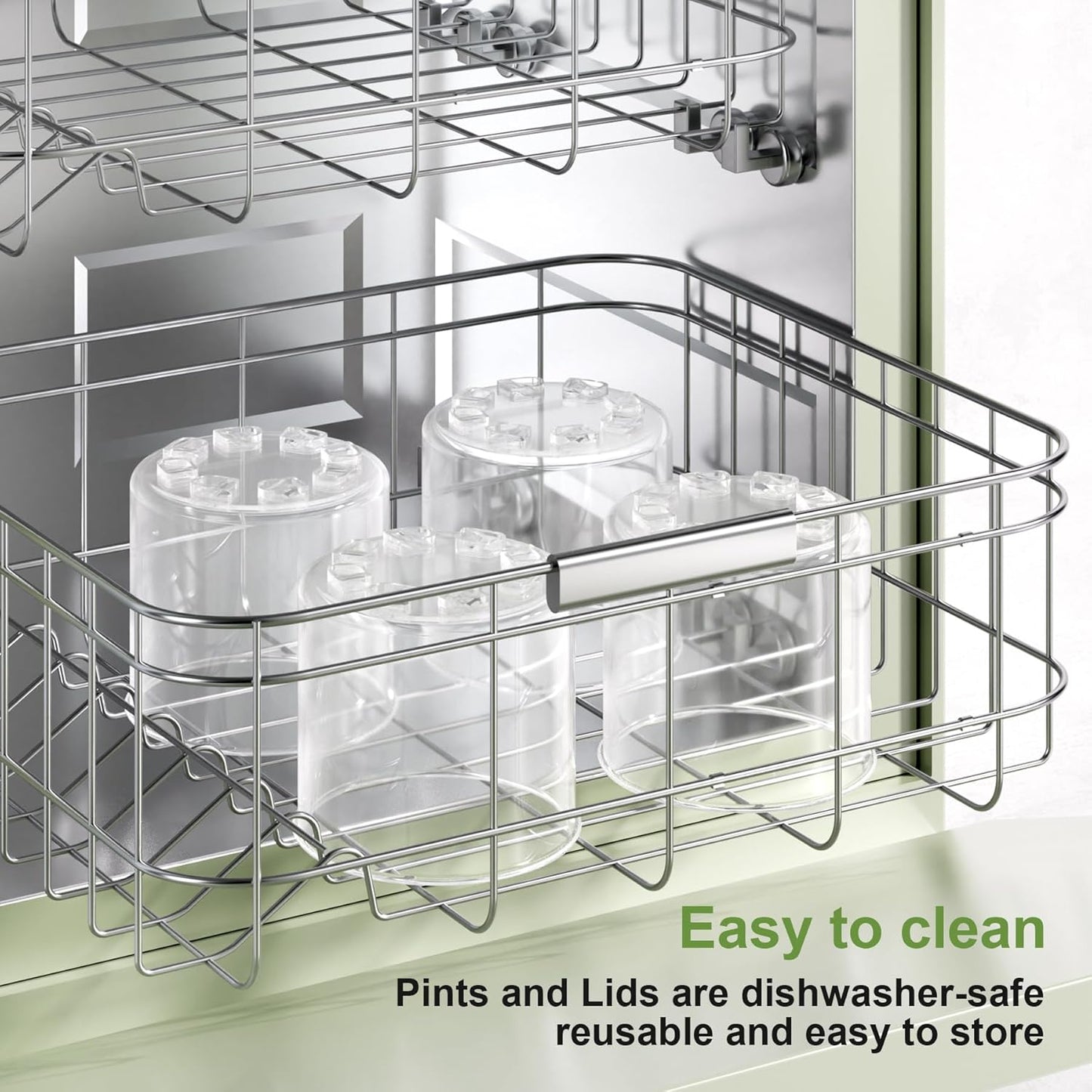 4 Pack Creami Pint Containers and Lids for Ninja with 4 spoons and writable labels, Compatible with Ninja NC299 NC300 NC301 Series Creami Maker Machine Accessories, BPA Free & Dishwasher Safe, Green