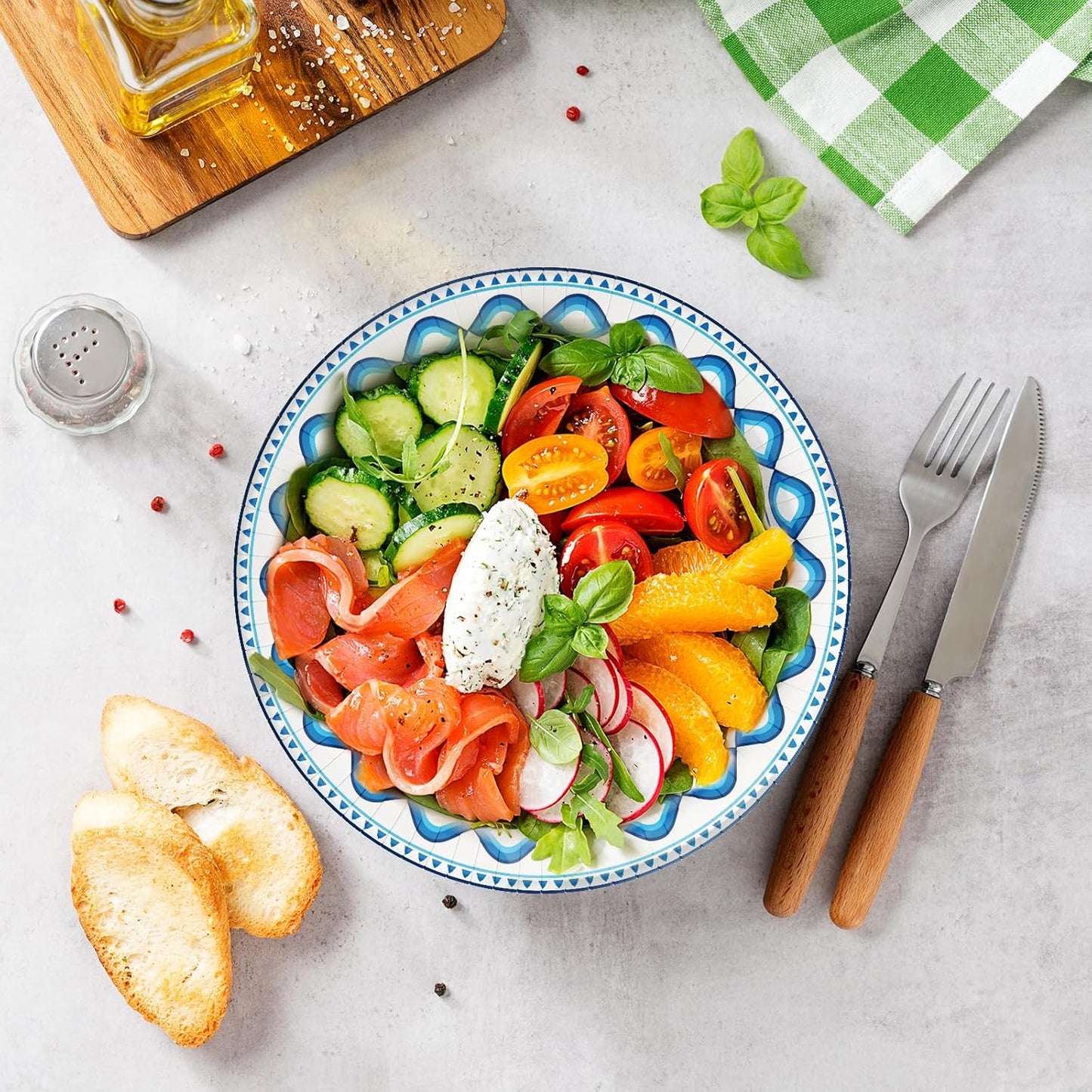 20 oz 180 Pack Paper Bowls Bulk, Soak Proof Heavy Duty Paper Bowls, Cut Proof Small Soup Bowl, Disposable Bowl for Party, Birthday and Picnic