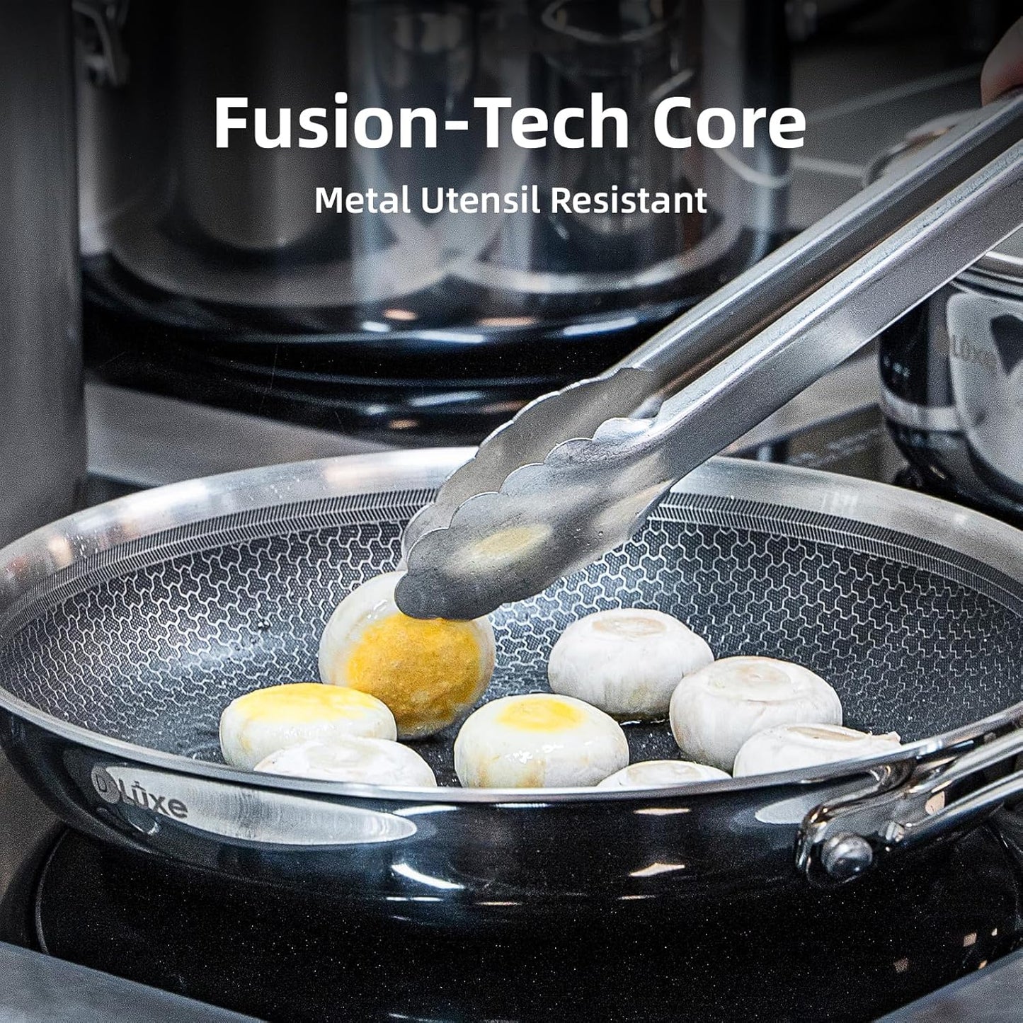 DELUXE Hybrid Ceramic Nonstick 8-Inch Fry Pan, Skillet with Stay-Cool Handles, Dishwasher&Oven Safe, PFOA Free Compatible with All Cooktops