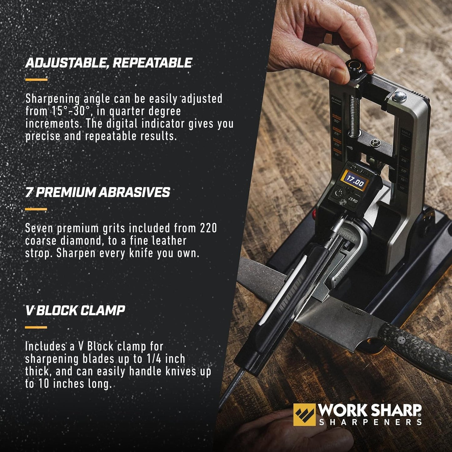 Work Sharp Professional Precision Adjust Knife Sharpener - Adjustable Knife Sharpening Kit for Pocket, Hunting, Kitchen, Serrated Knives