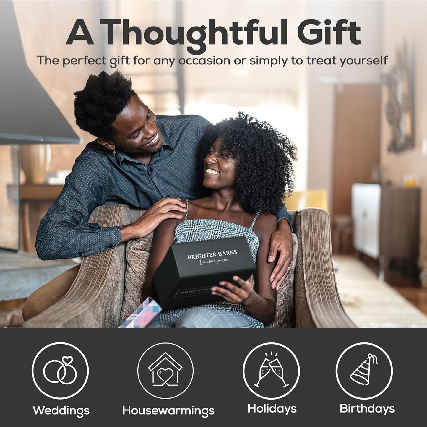 Black Salt and Pepper Shakers Set with Holder by Brighter Barns - Farmhouse Kitchen Decor, Modern Kitchen Essentials, Dining Table Centerpiece Decor - Glass Shakers with Caddy for Restaurants (Black)