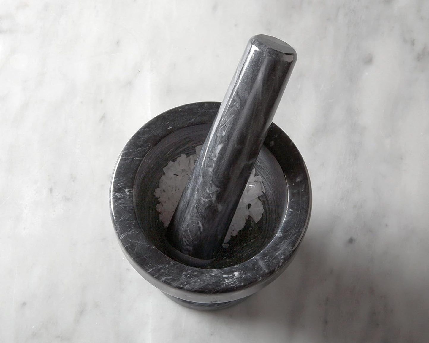 Fox Run Marble Mortar and Pestle Set, Black, 4.5"