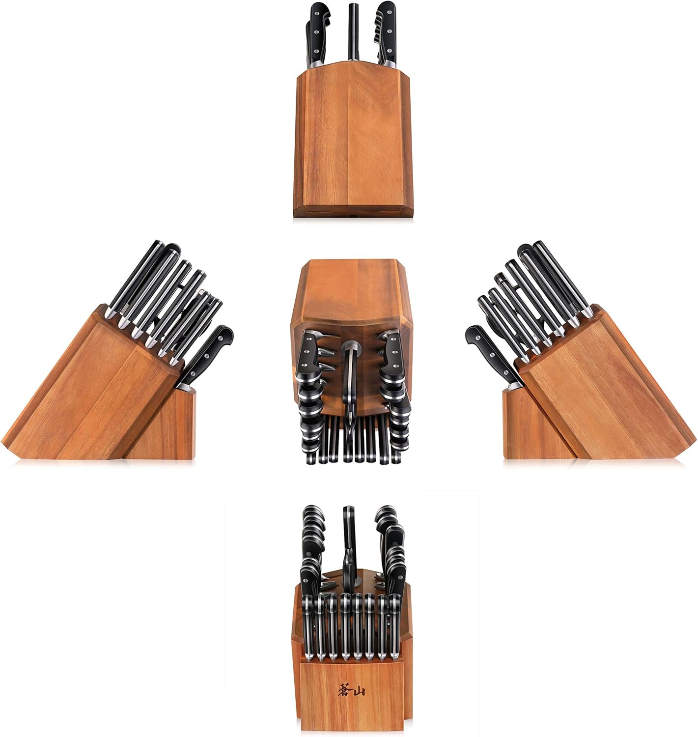 Cangshan V2 Series 1024128 German Steel Forged 23-Piece Knife Block Set, Acacia