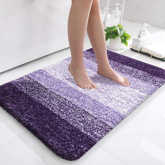 OLANLY Bathroom Rugs Mat 36x24, Extra Soft Absorbent Microfiber Bath Rugs, Rubber Backing, Quick Dry, Machine Washable Bath Mats for Bathroom Floor, Tub and Shower, Home Decor Accessories, Violet