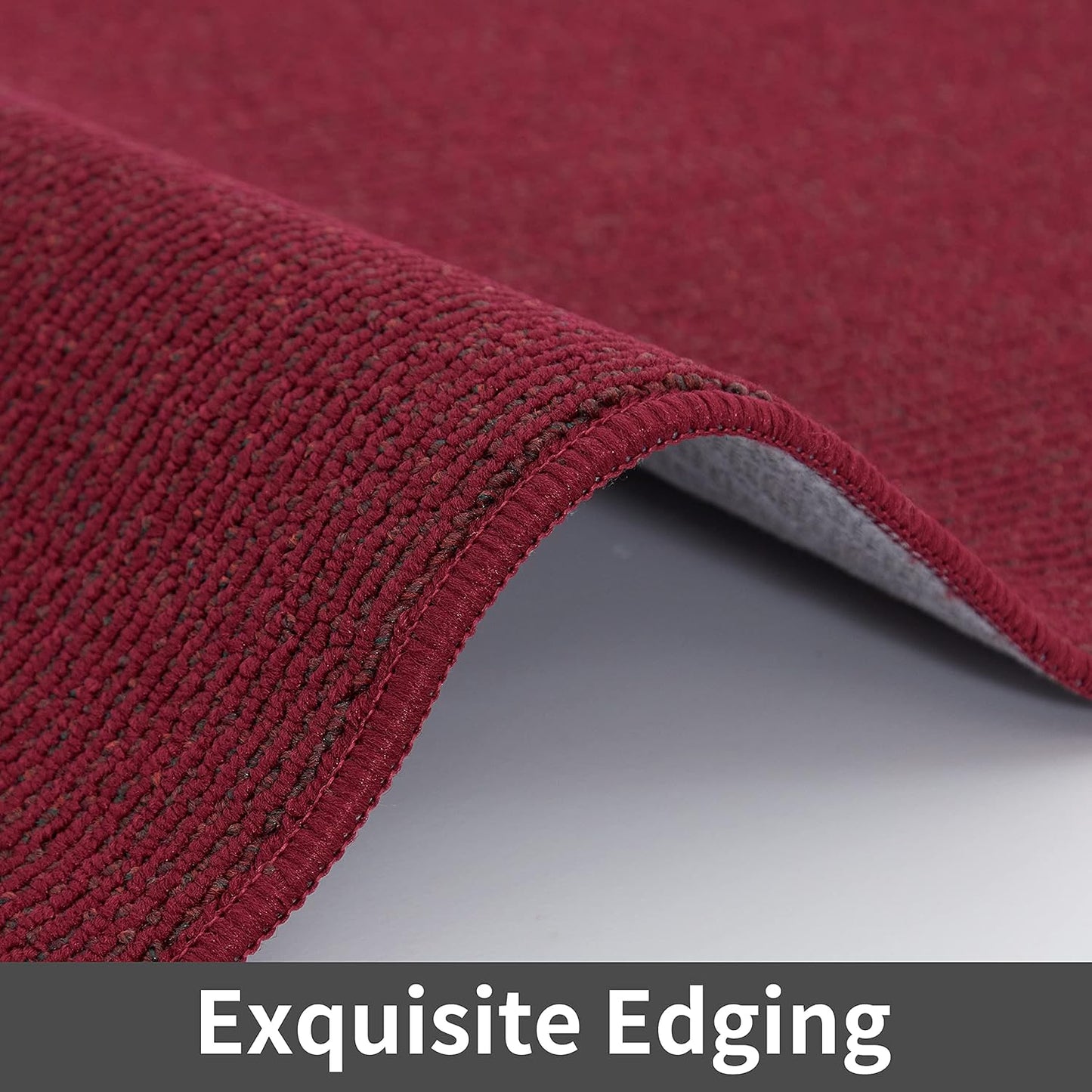 COSY HOMEER 20X48 Inch Kitchen Rug Mats Made of 100% Polypropylene Strip TPR Backing Soft Kitchen Mat Specialized in Anti Slippery and Machine Washable,for Kitchen, Floor Home,Office,Sink,Laundry,Red