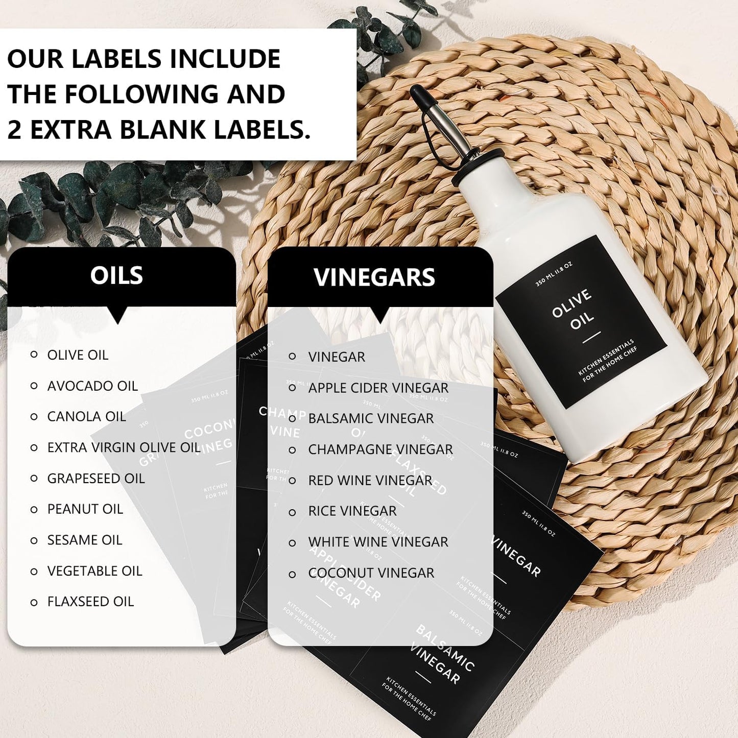 HOMCDALY Ceramic Olive Oil Dispenser Bottle, 16oz Oil Dispenser Bottle for Kitchen, Oil Container, Kitchen Oil Dispenser（White）