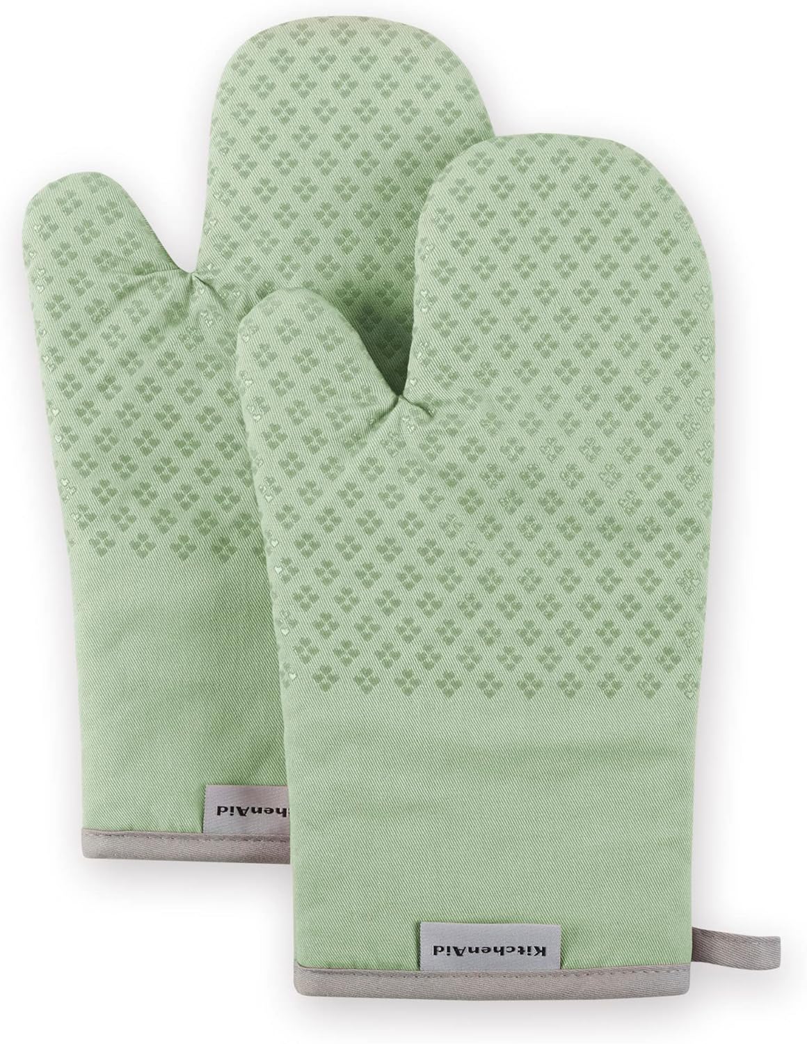 KitchenAid Asteroid Oven Mitt Set, 7"x12.5", Pistachio Green, 2 Piece