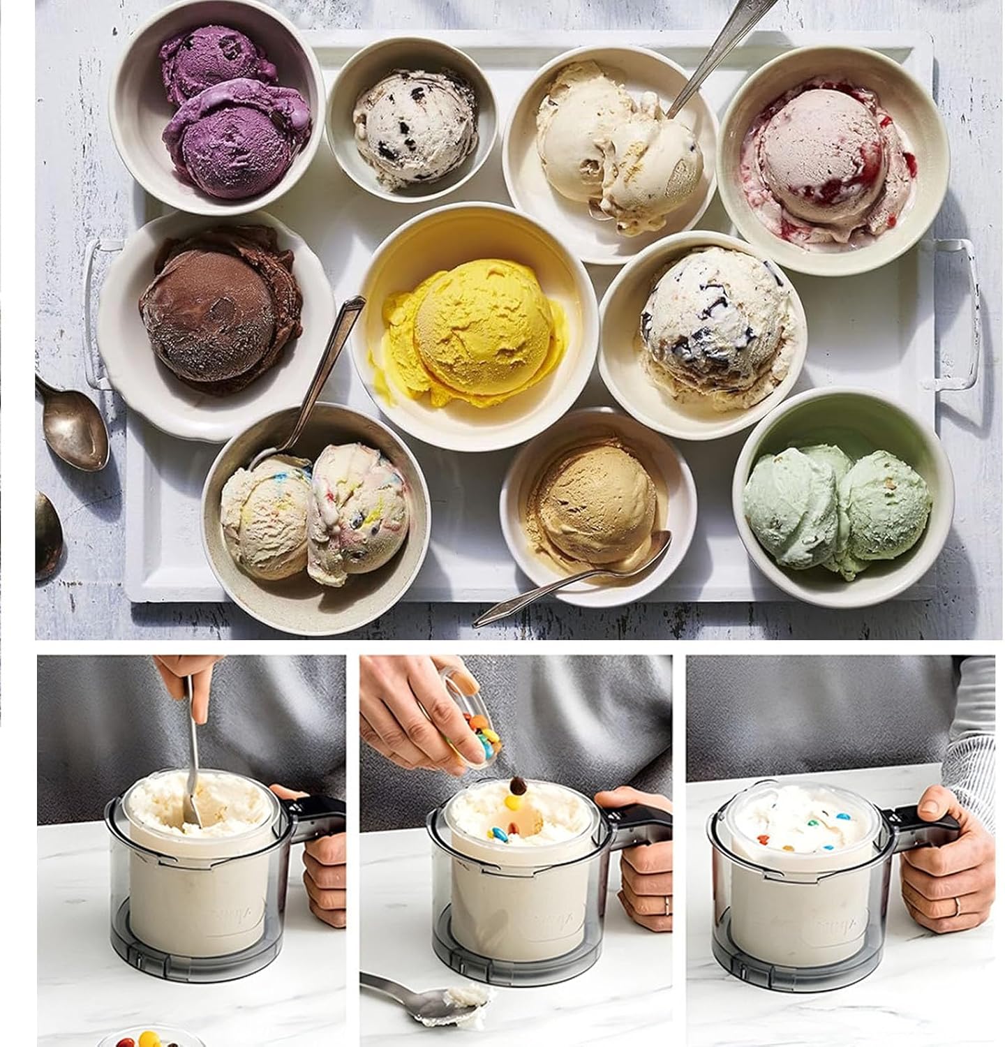 4 Pack Creami Deluxe Pints and Lids,Extra Delux Pint Containers Compatible with Ninja Creamy NC500, NC501, CN501CO Series Ice Cream Machines, 24 OZ Creami Deluxe