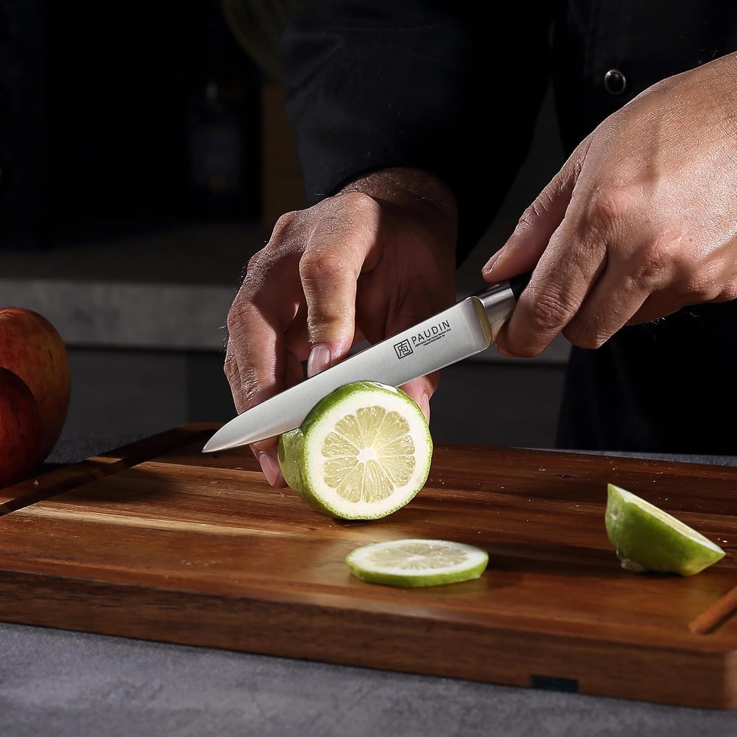 PAUDIN Utility Knife, Switzer Chefs Knife 5 Inch, Ultra Sharp High Carbon Stainless Steel Paring Knife, Multipurpose Kitchen Knife for Fruit and Vegetable Cutting with ABS Handle, Premium Gift Box