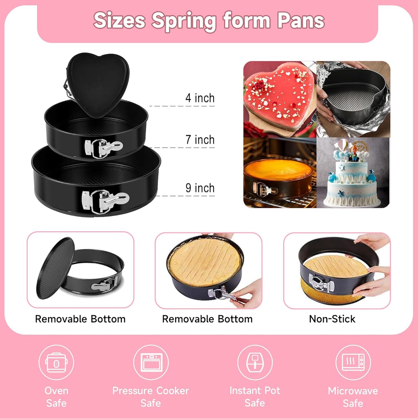 Cake Decorating Kit - Cake Turntable for Decorating with Baking Springform Pans, Cake Leveler, Numbered Piping Tips, 2 Spatulas, Baking Supplies Tools