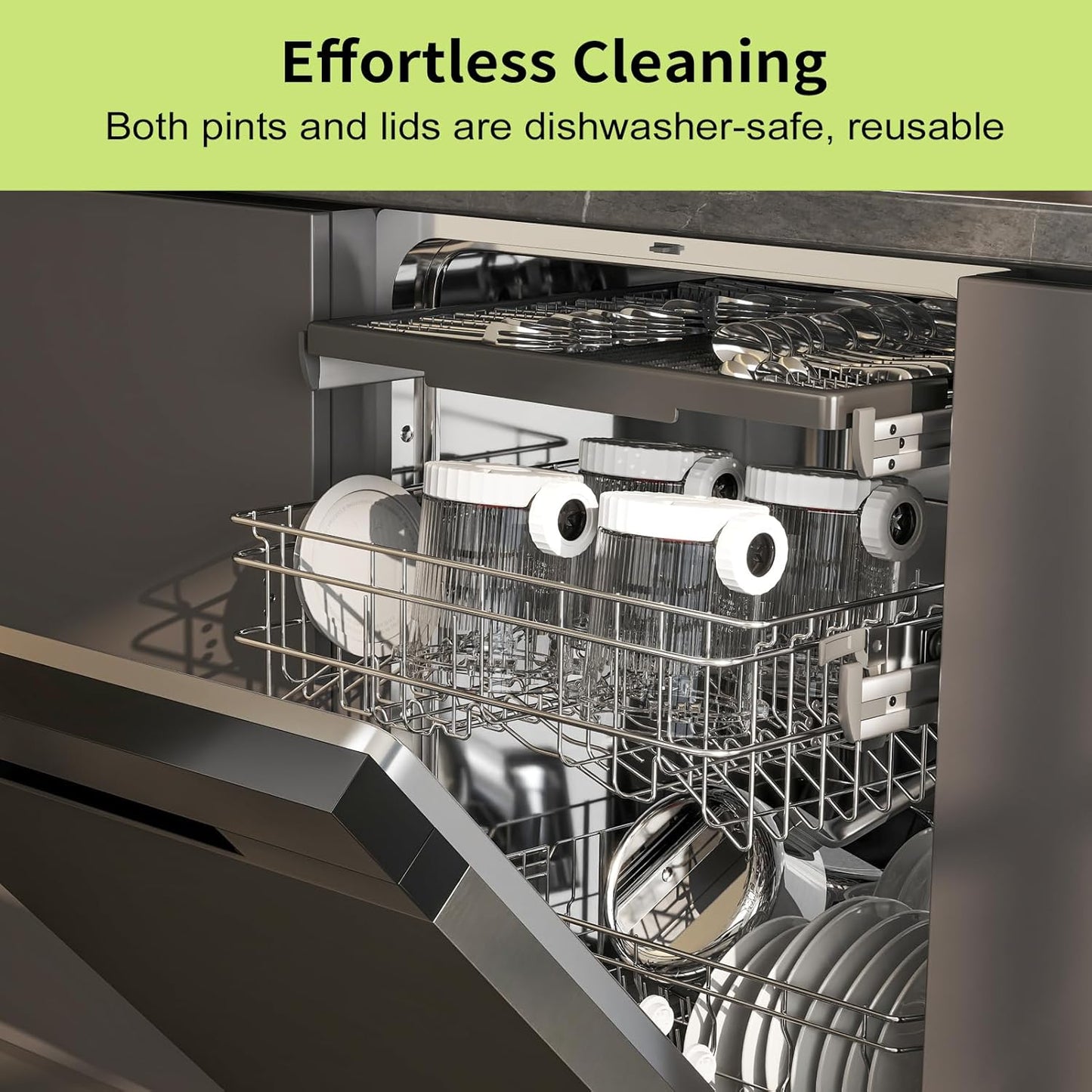 GoMaihe Containers Compatible with Ninja Swirl: Creami 2-Pack Pints and Lids for Ninja NC700 & NC701 Ice Cream and Soft Serve Maker Accessory - BPA-Free Food-Grade Dishwasher Safe