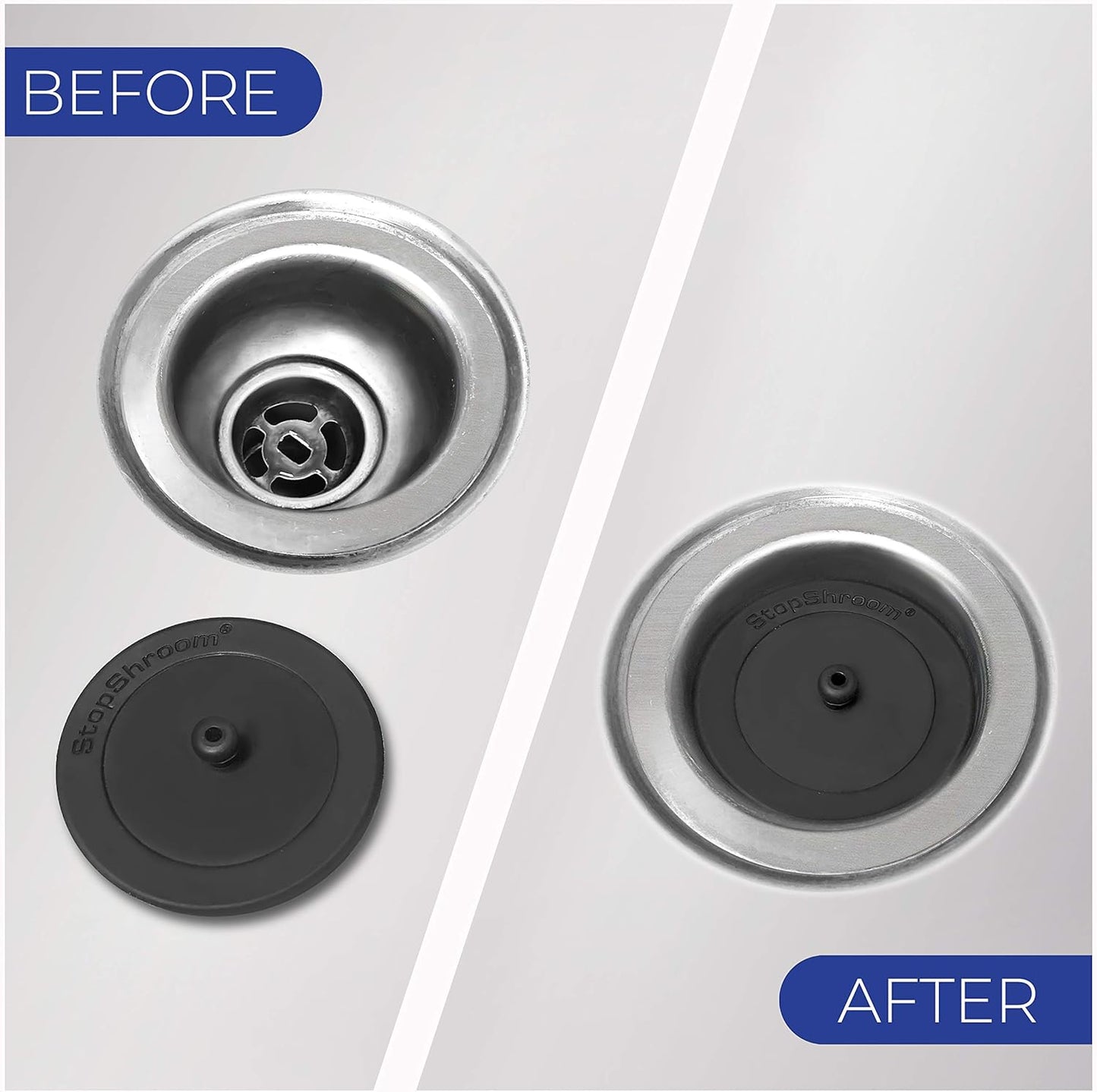 SinkShroom Revolutionary Clog-Free Sink Strainer Basket with Stopper, Stainless Steel