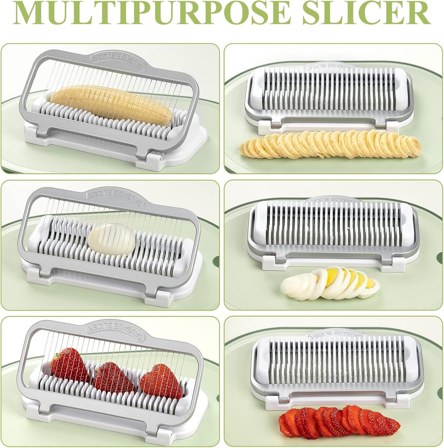 Egg Slicer for Hard Boiled Eggs Banana Slicer, Aluminium & Stainless Steel Wires Strawberry slicer Multipurpose Heavy Duty Dishwasher Safe Banana Cutter slicer