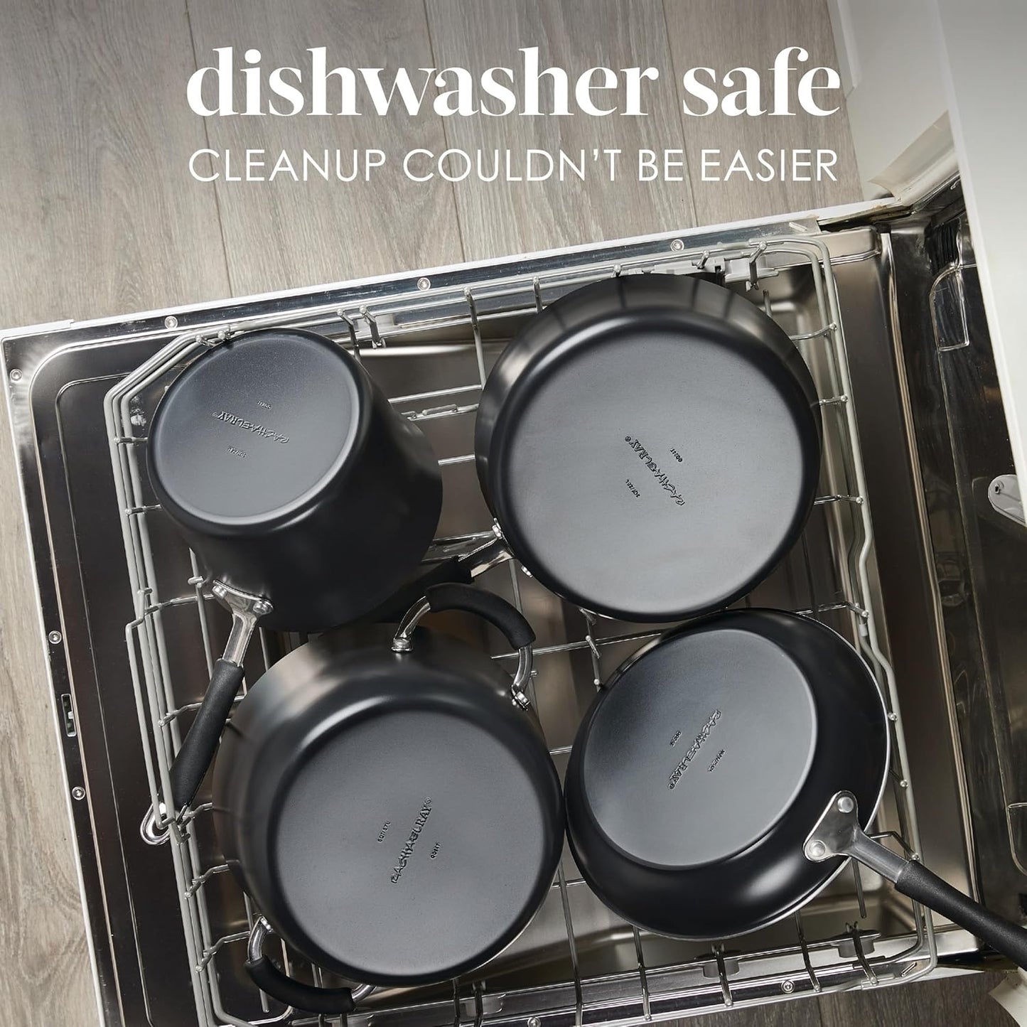 Rachael Ray Cucina Ceramic Nonstick Frying Pan/Skillet, 12.5 Inch Non Stick Open Fry Pan, Dishwasher Safe - Peppercorn