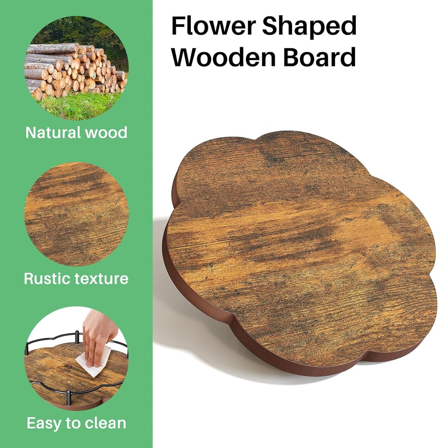 Lazy Susan Spice Rack Organization for Cabinet - 2 Tier Adjustable Height Lazy Turntable Spice Organizer for Kitchen Countertop & Pantry, Wood 10 Inch Seasoning Storage, Black