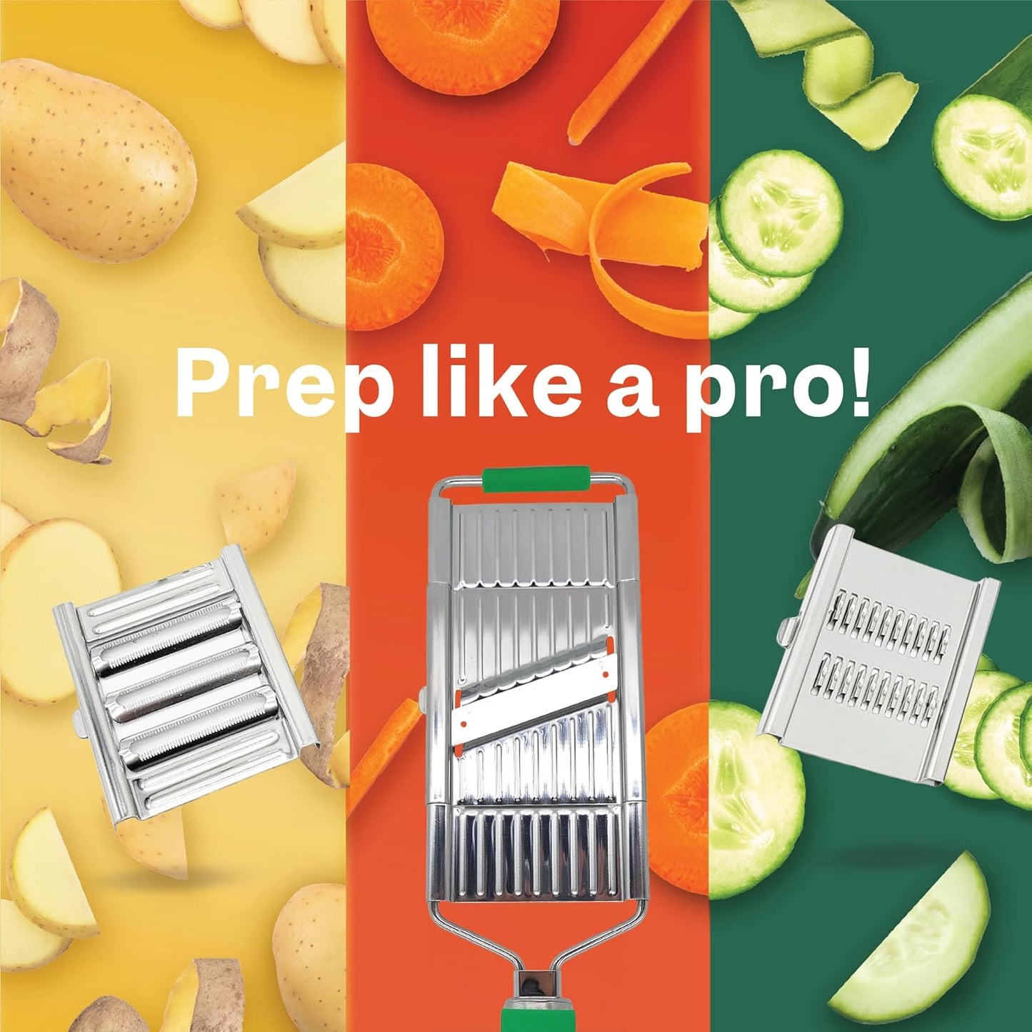 Slicer – Amazing Veggie Slicer for Effortless Kitchen Prep Made Simple! – Use it as a Food Shredder, & Grater - Multifunctional with Non-Slip Handle & Base