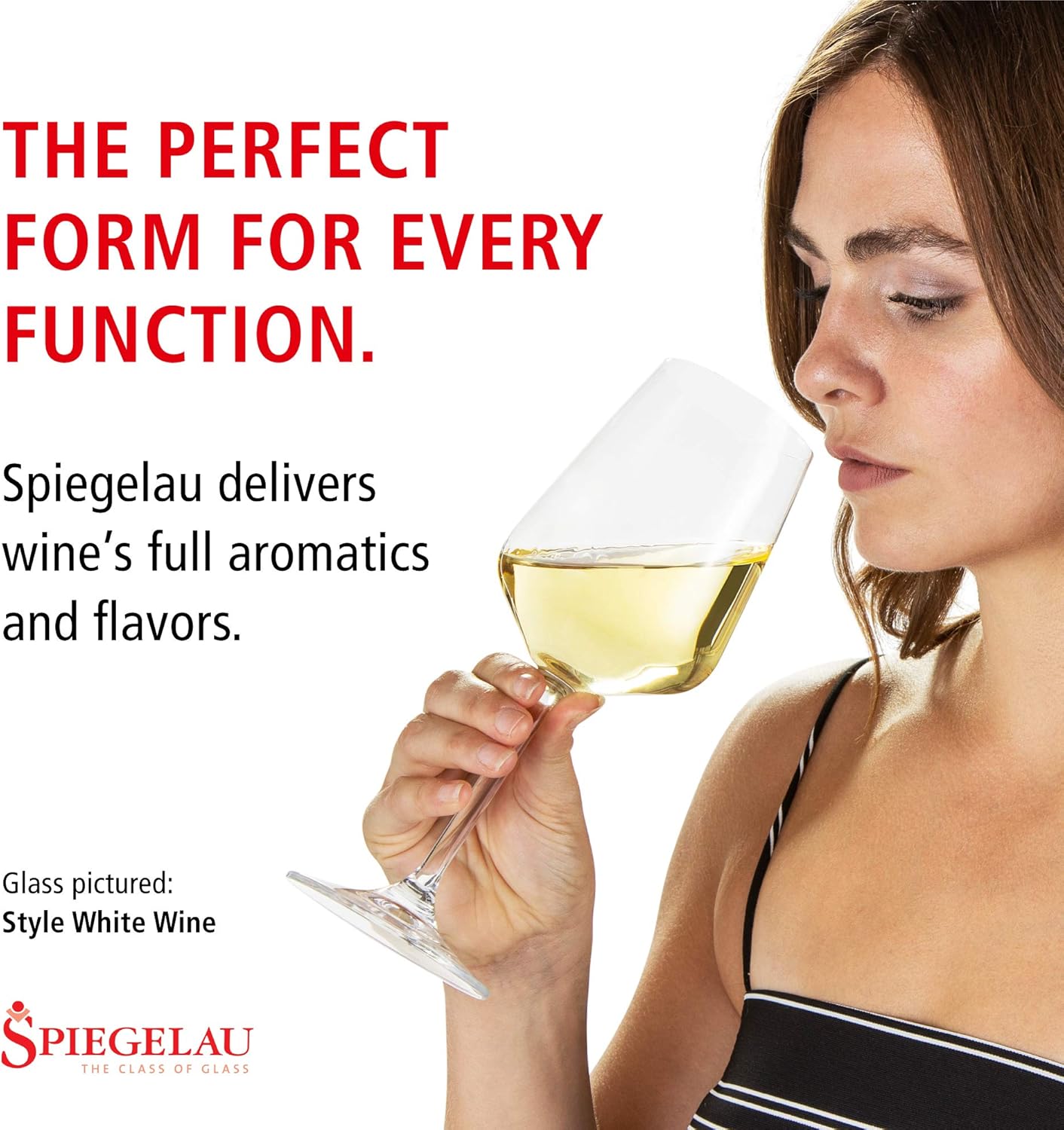 Spiegelau Style White Wine Glasses Set of 4 - European-Made Crystal, Classic Stemmed, Dishwasher Safe, Professional Quality White Wine Glass Gift Set - 15.5 oz