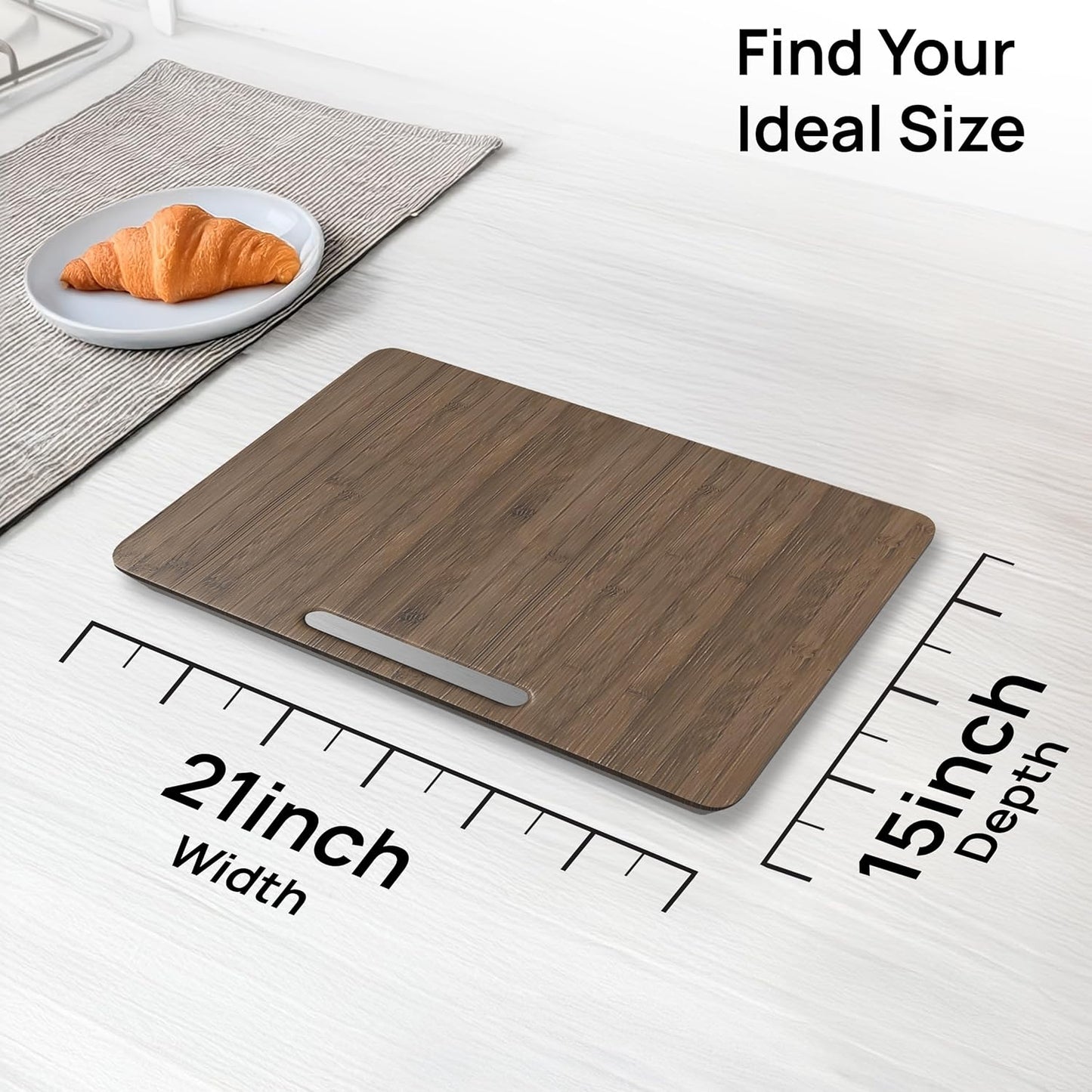 Ibyx Elegant Sliding Tray for Your Coffee Maker & Heavy Kitchen Appliances - Sturdy, Slides Easily from Under The Cabinet (Brown, 21" W x 15" D)