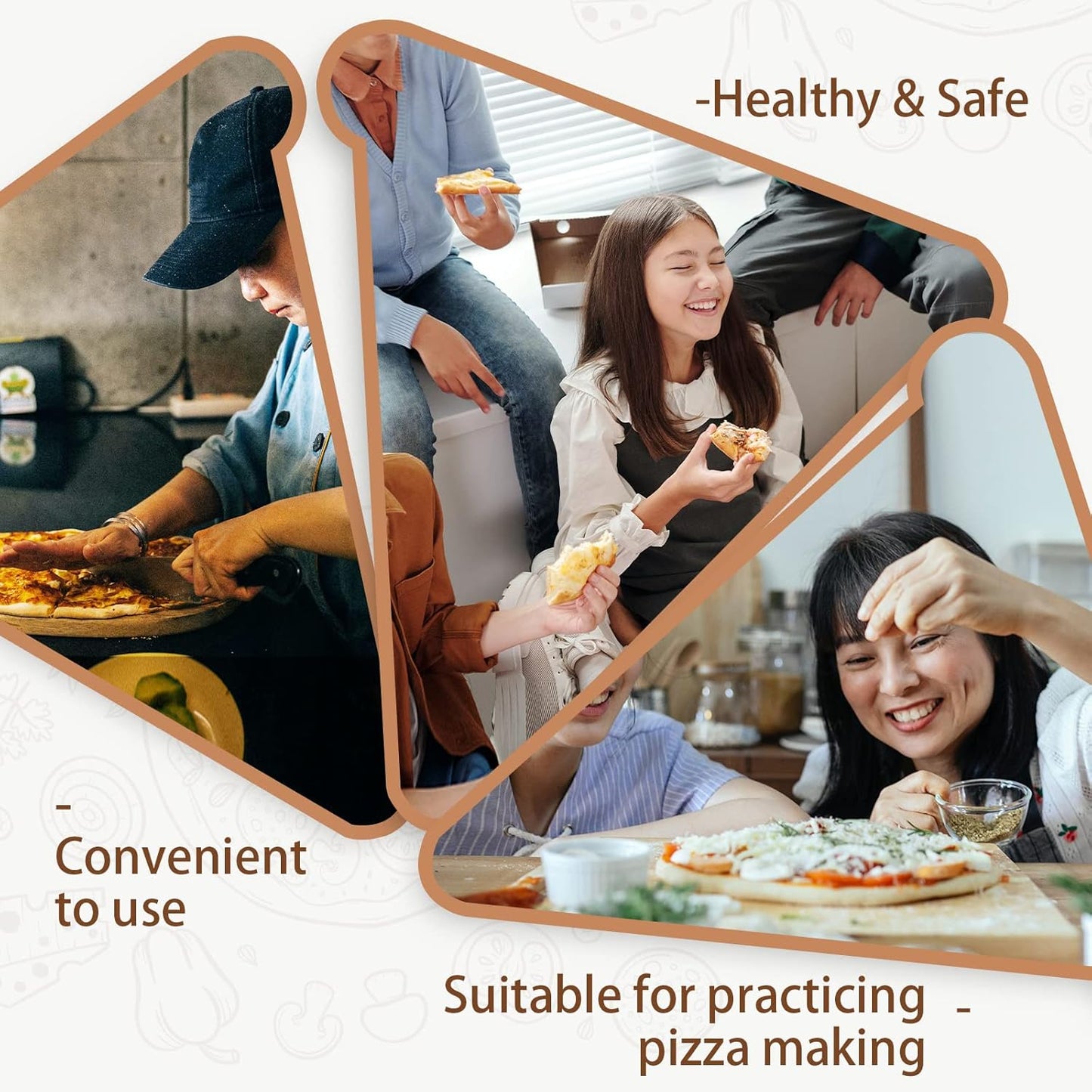 Pizza Peel 12 Inch, 2 Pack Bamboo Pizza Paddle, Wooden Pizza Peels for Making Pizza, Pizza Bread Pie Cutting Board for Kitchen