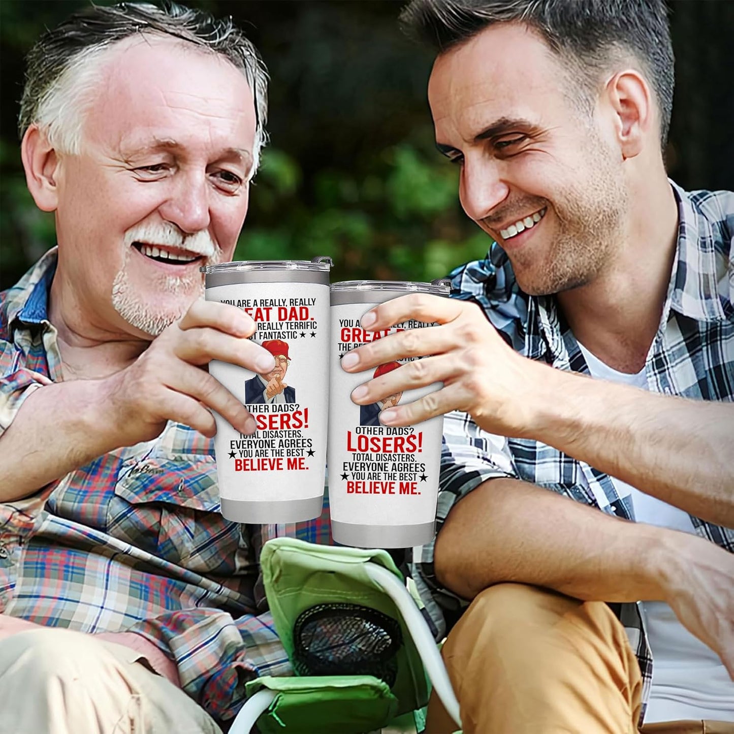 Father's Day Gifts for Dad from Daughter, Son, Wife - Dad Gifts for Fathers Day - Funny Present for Fathers on Birthday, Xmas - Insulated Stainless Steel Tumbler 20oz, White