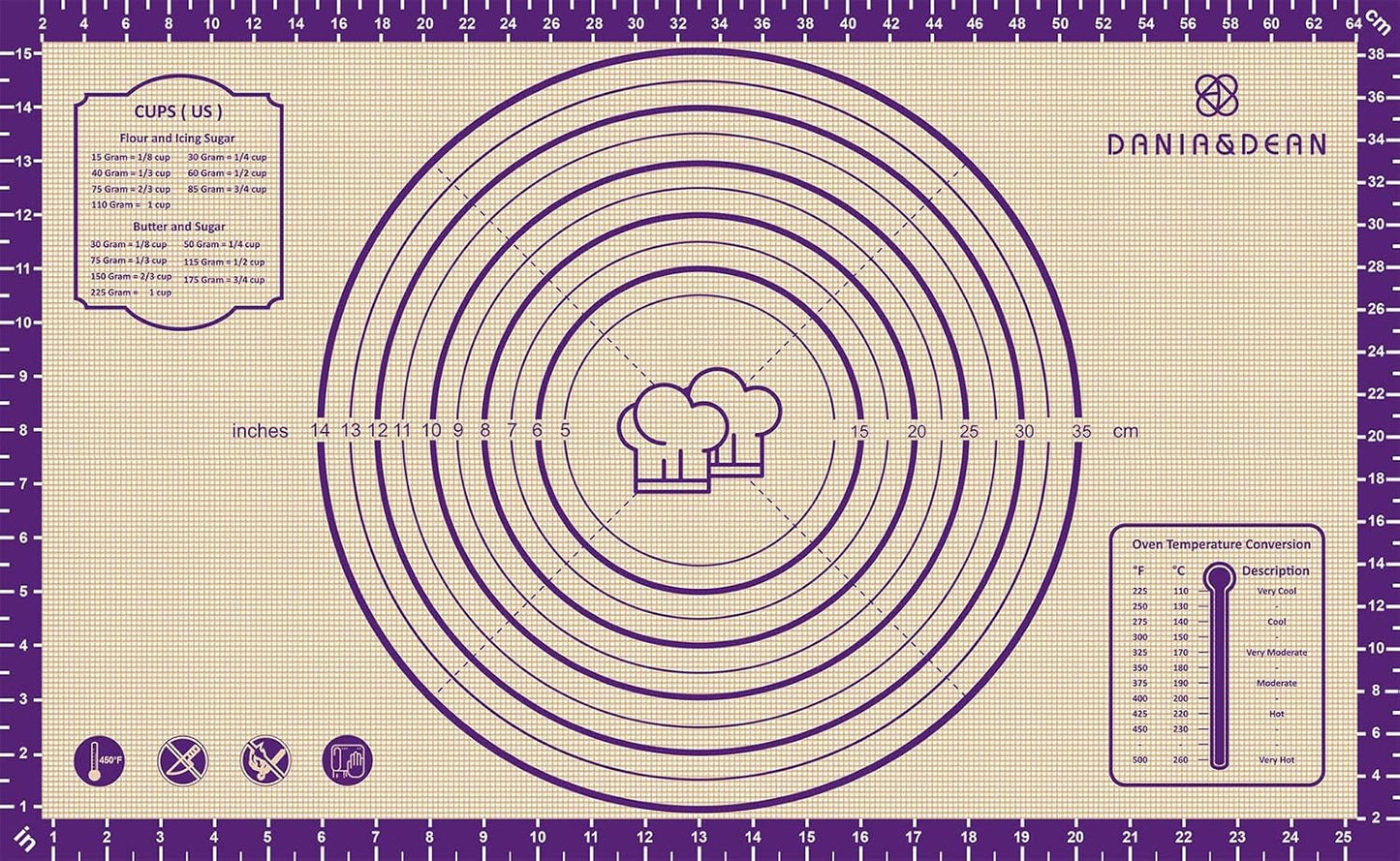 Baking Mat, 26" x 16" Silicone Extra Large Non Stick Baking Sheet Mat with Measurement Non-slip Dough Rolling Mat,Reusable Food Grade Silicone Counter Mat for Making Cookies,Macarons,Bread and Pastry