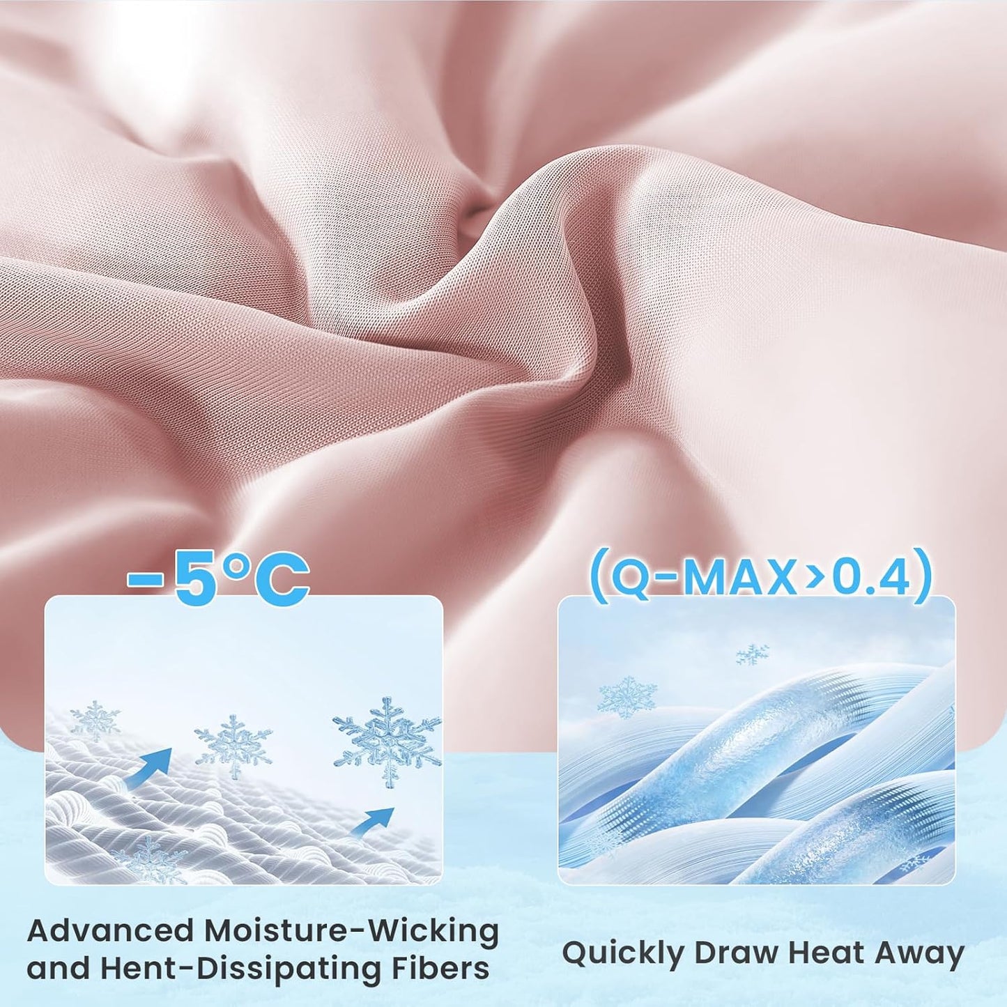 HYLEORY Cooling Comforter Twin Size - Summer Cooling Blanket for Hot Sleepers/Night Sweats, Double-Sided Cold Touch Silky Ice Comforters, Breathable Lightweight Beddings, Cool Pink, 68"x90"