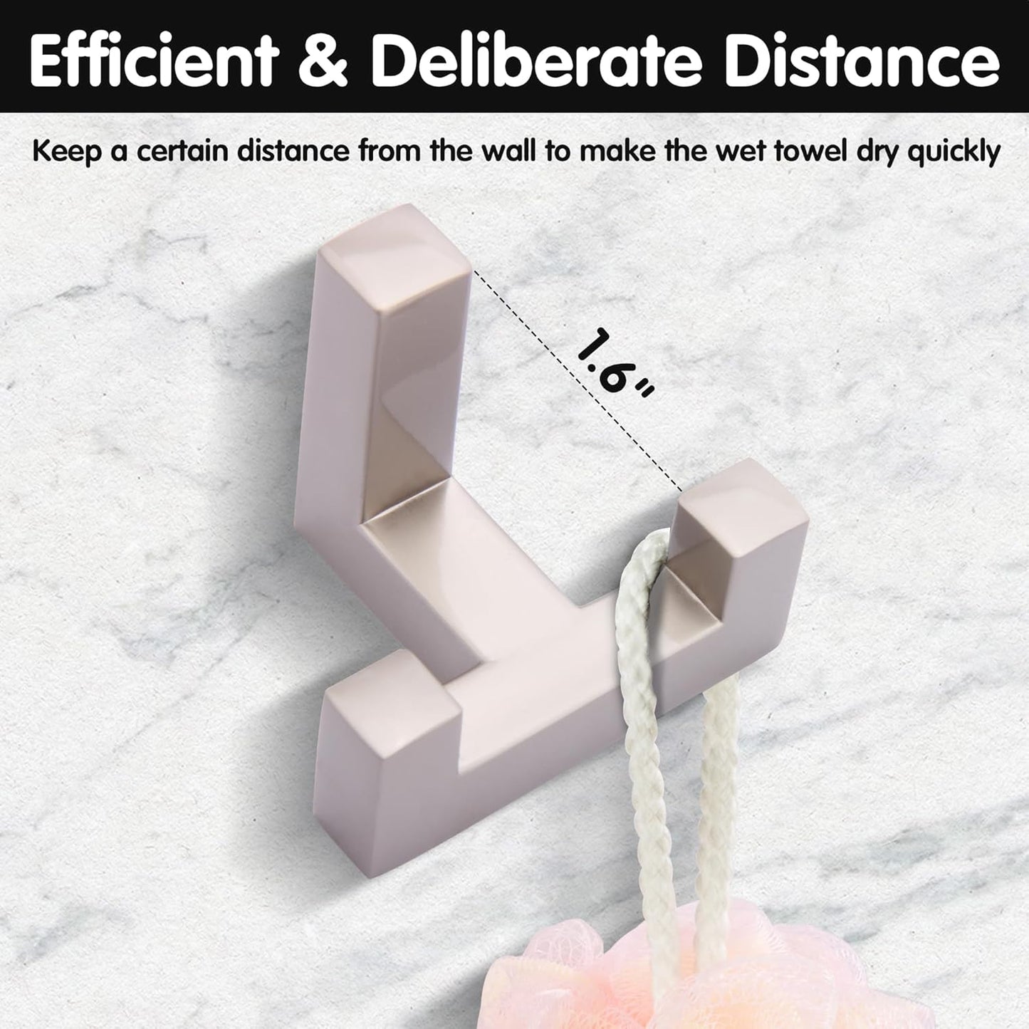 5 Pack Heavy Duty Coat Hook Wall Mount with Screw Retro Double Coat Hook Utility Hook for Coats, Scarves, Bags, Towels, Keys, Hats, Mugs (Dark Sliver)