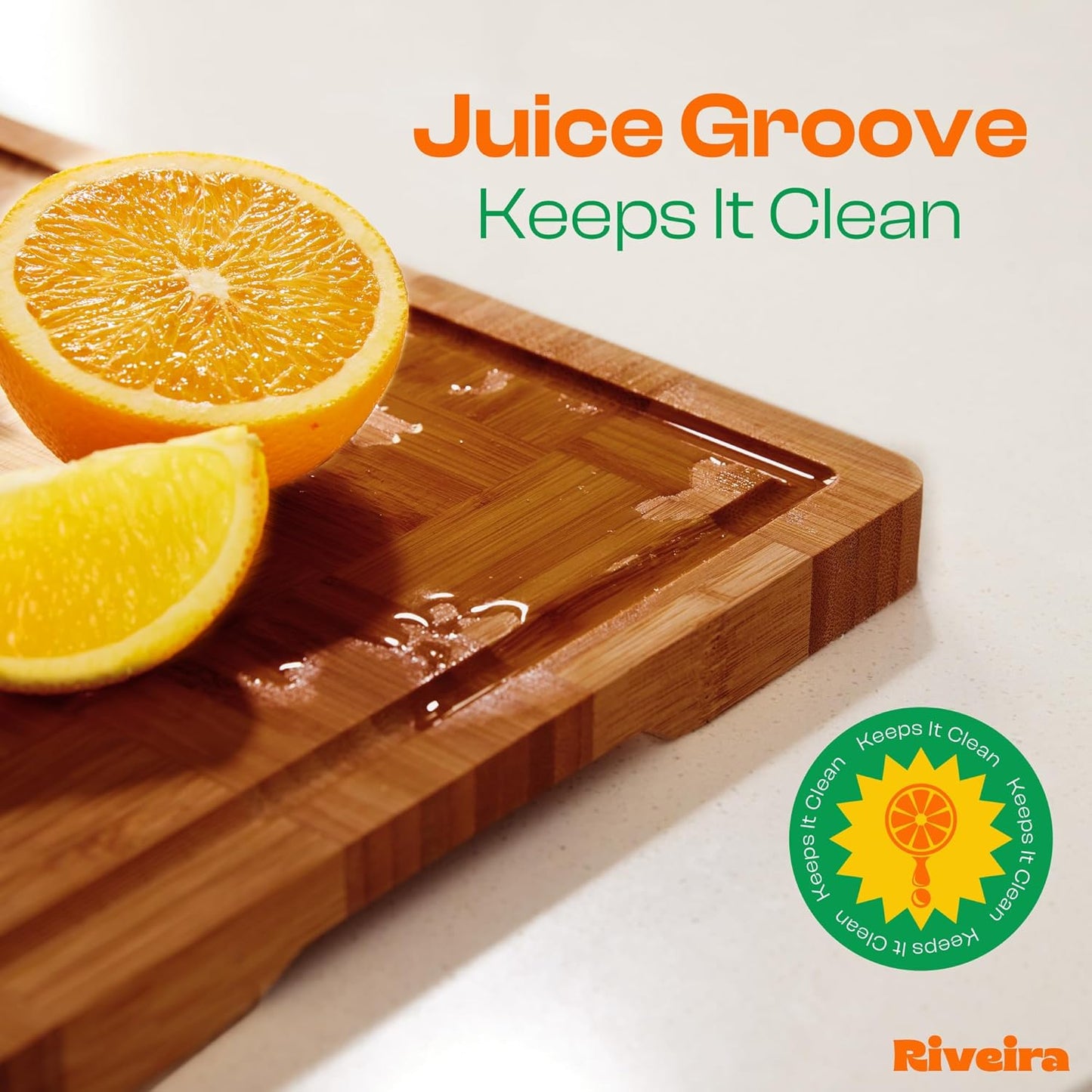 Riveira Bamboo End Grain Wood Cutting Board – Versatile And Durable: Set Of 2 Pcs Wooden Cutting Boards – Natural Wooden Cutting Boards For Kitchen Set – Complete Bamboo End Grain Cutting Board