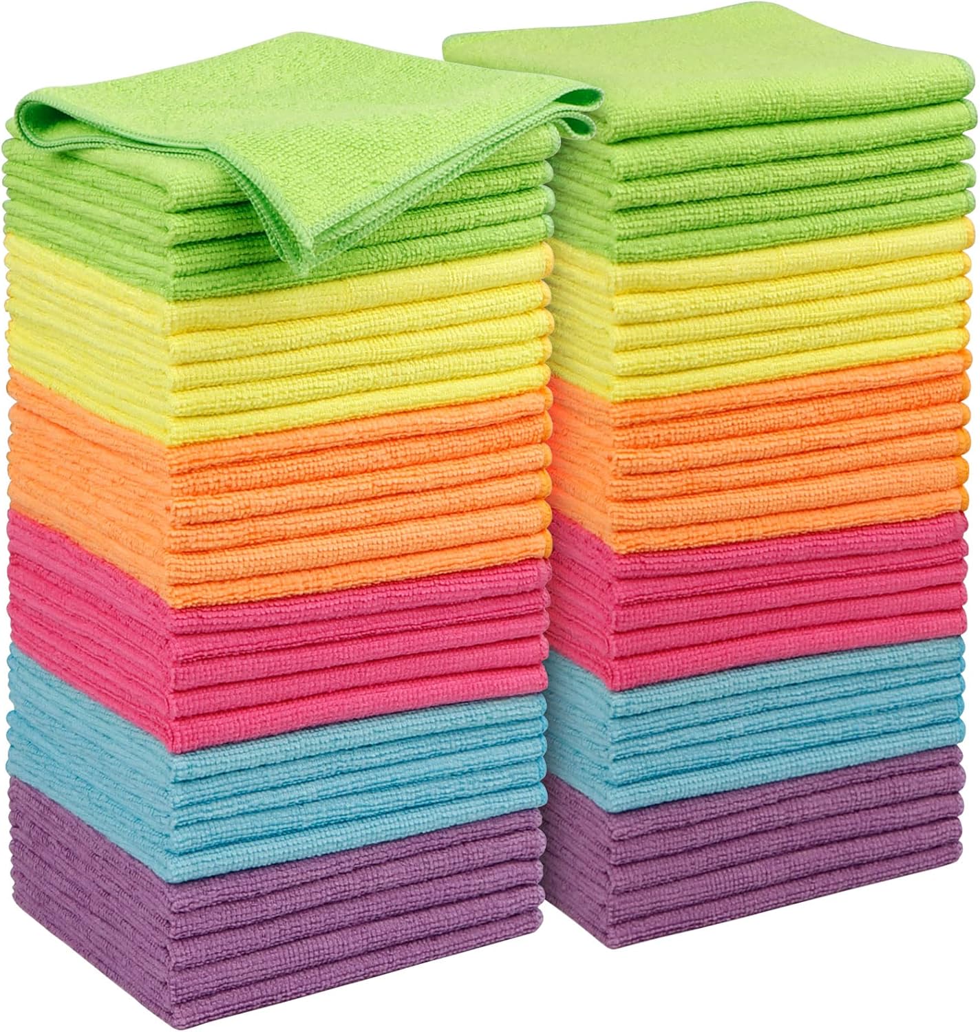 Orighty Cleaning Cloths Pack of 60, Highly Absorbent Microfiber Cleaning Supplies, Lint Free Cloths for Multiple-use, Powerful Dust Removal Clean Rags for House, Kitchen, Car Care(12x12 inch)