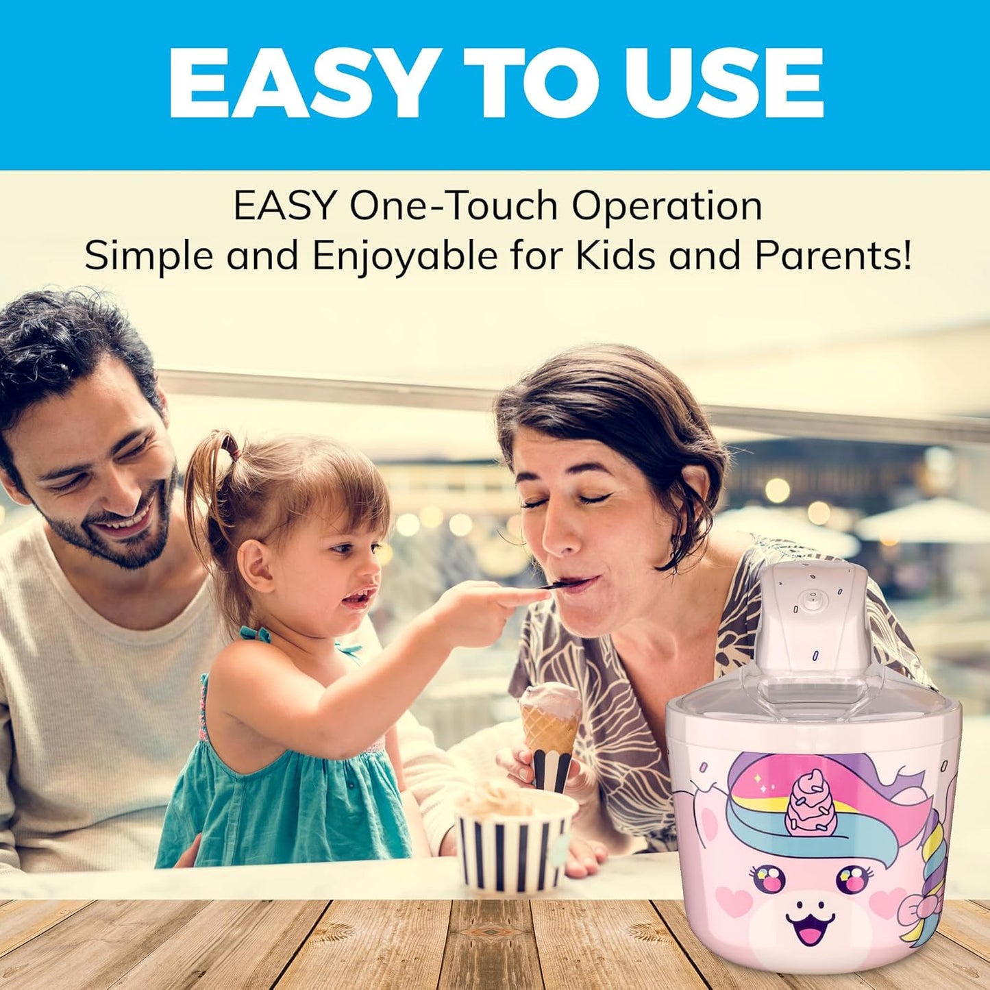 1.2 Quart Unicorn Electric Ice Cream Maker Machine for Kids – Best Countertop Ice Cream Machine for Homemade Soft Serve, Sorbet, Gelato, Frozen Yogurt – Fun & Easy Desserts for Families, Easy To Clean