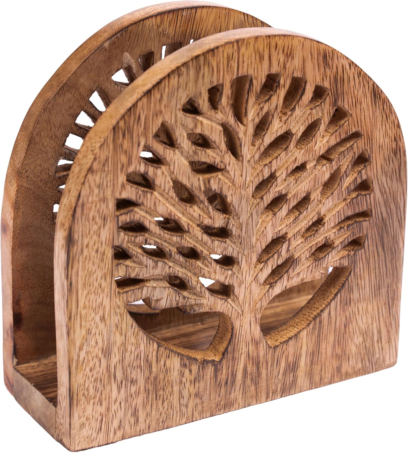 Tepo Wood Napkin Holder for Table, Stylish & Durable Napkin Stand for Paper Napkins, Wooden Napkin Holder for Kitchen, Dining, and Outdoor Use, Functional & Elegant Tabletop Organizer