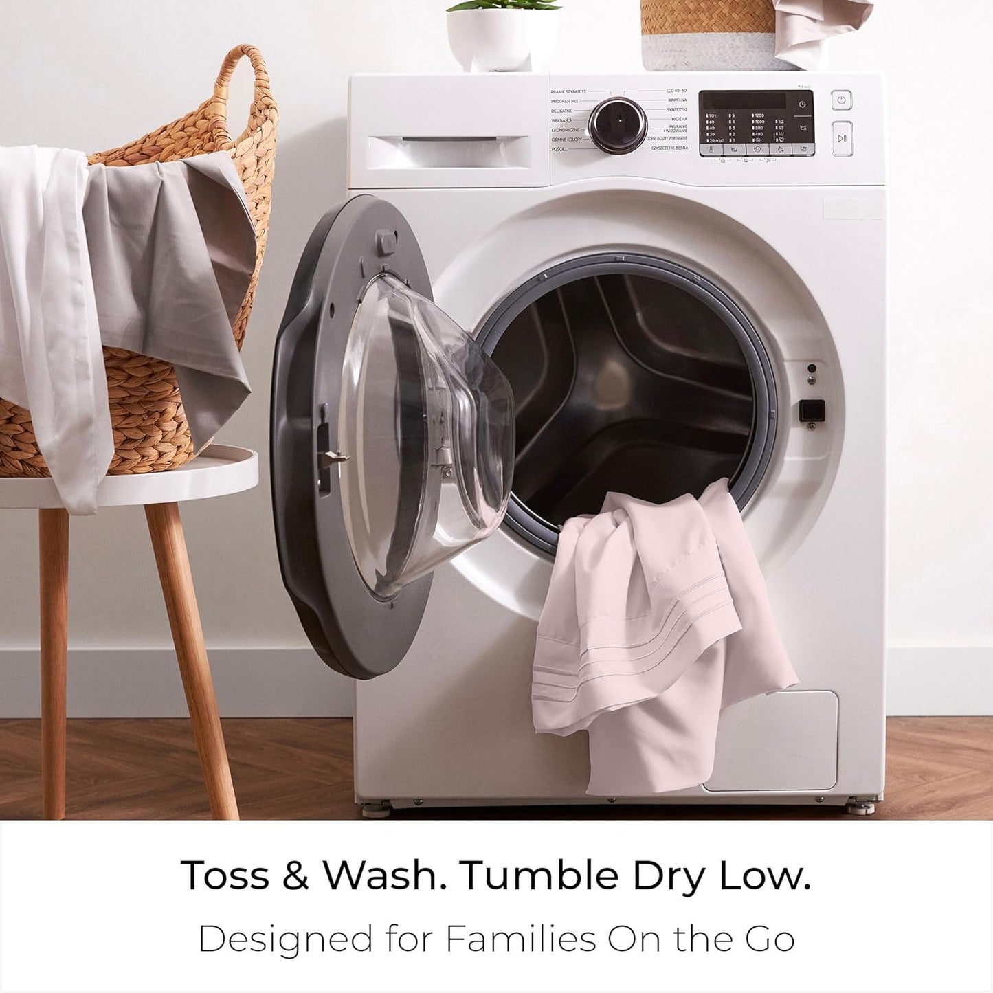 Mellanni Full Sheets Set - 4 PC Iconic Collection Bedding - Hotel Luxury, Extra Soft, Cooling Bed Sheets - Wrinkle, Fade, Stain Resistant (Full, Blush Pink)