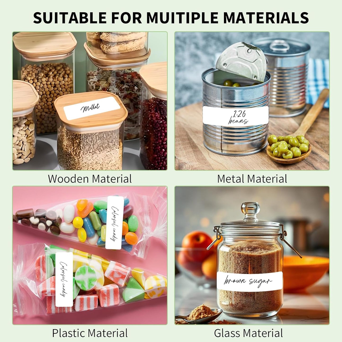 1000Pcs Removable Freezer Labels,1 x 3 Inch Blank Food Labels for Food Containers Jars Waterproof Oil Freezer Tape to Write On Easy Clean No Residue