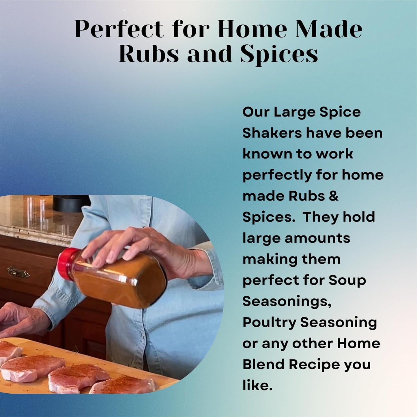 JARMING COLLECTIONS Glass Spice Jars with Shaker Lids - Spice Jars 16 oz for Food Storage, Spice Containers for Kitchen Organization, Organizing Bottles for Spices (French Square Red - 2pack)