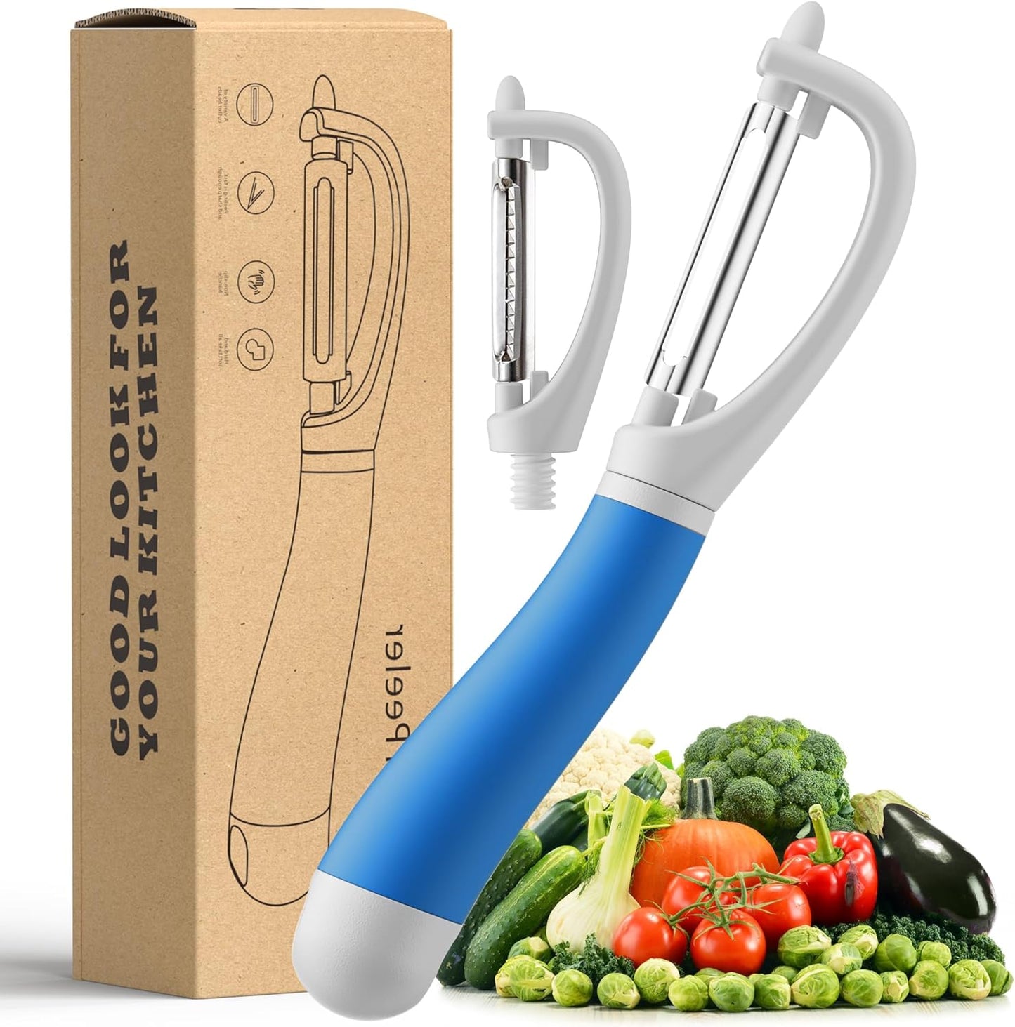 Li&Zhao Vegetable Peelers - Potato Peelers Fruit Peeler Veggie Peeler Carrot Peeler Apple Peeler Garlic Peeler kitchen tools Corn Peeler(2 Blades)