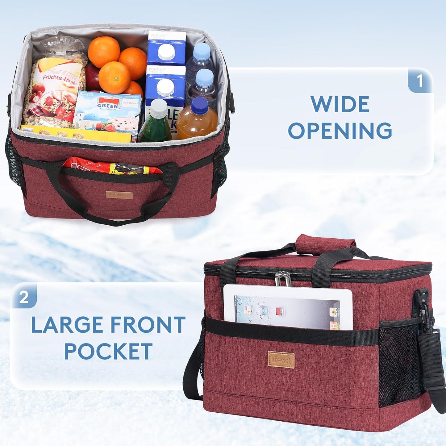 Lifewit Cooler Bag 30/50/60 Cans Collapsible and Insulated Large Lunch Bag Leakproof Soft Cooler Portable Tote for Camping/BBQ/Family Outdoor Activities