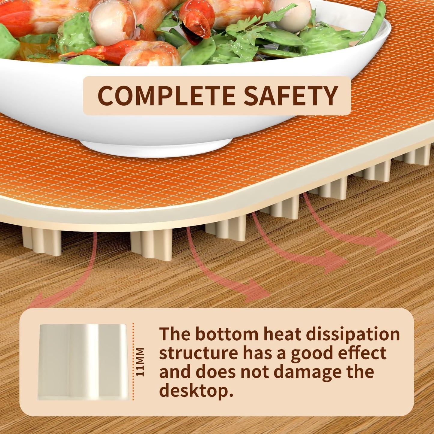 Food Warming Mat, Warming Tray, with 9 Level Adjustable Temperature and 6 Hours Timer Warming Mat for Food for Parties Buffet Gatherings,Parties,Everyday Use (Beige, 6 Dishes)