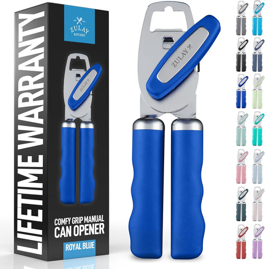 Zulay Kitchen Manual Can Opener with Bottle Opener with Turn Knob